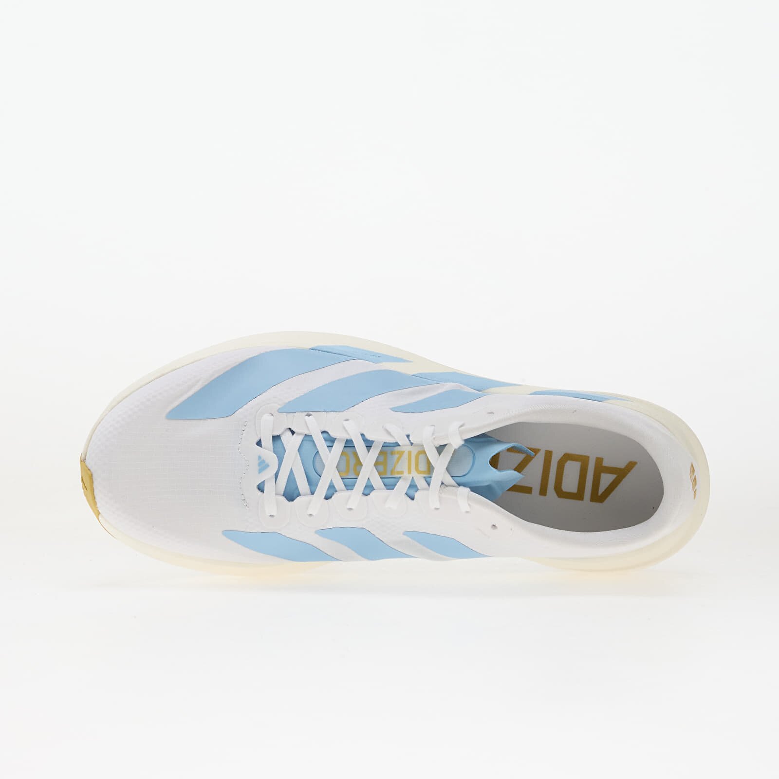 adidas Performance Сникърси adidas Adizero EVO SL Woven Ftwr White/ Clear Blue/ Matte Gold