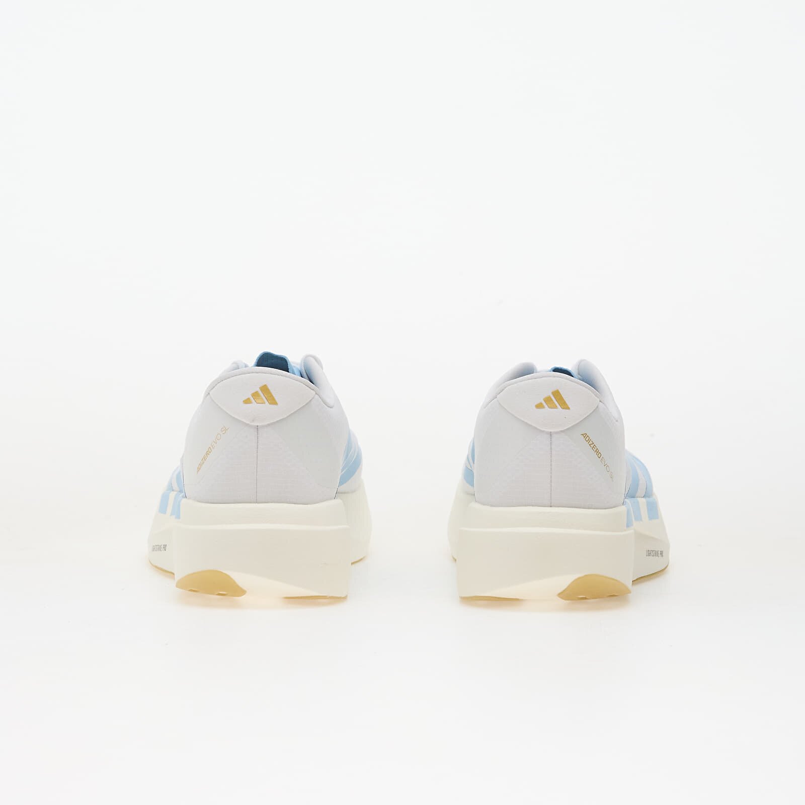 adidas Performance Сникърси adidas Adizero EVO SL Woven Ftwr White/ Clear Blue/ Matte Gold
