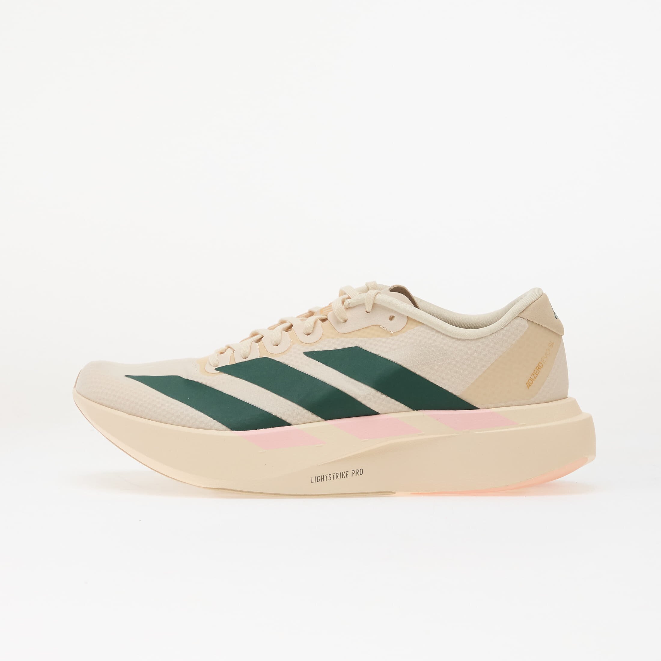 adidas Performance Сникърси adidas ADIZERO EVO SL Woven LIGHTSTRIKEPRO Running Wonder White/ Collegiate Green/ Clear Pink