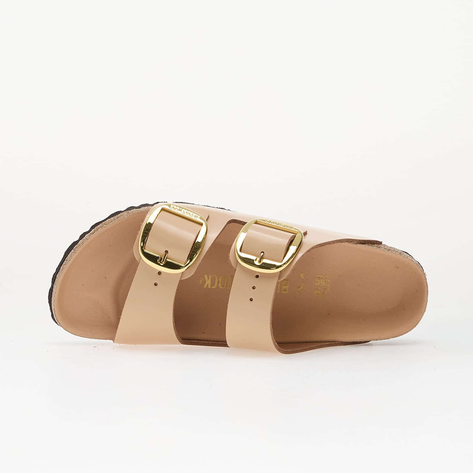 Birkenstock Arizona Big Buckle Natural Leather Patent Women High-Shine New Beige