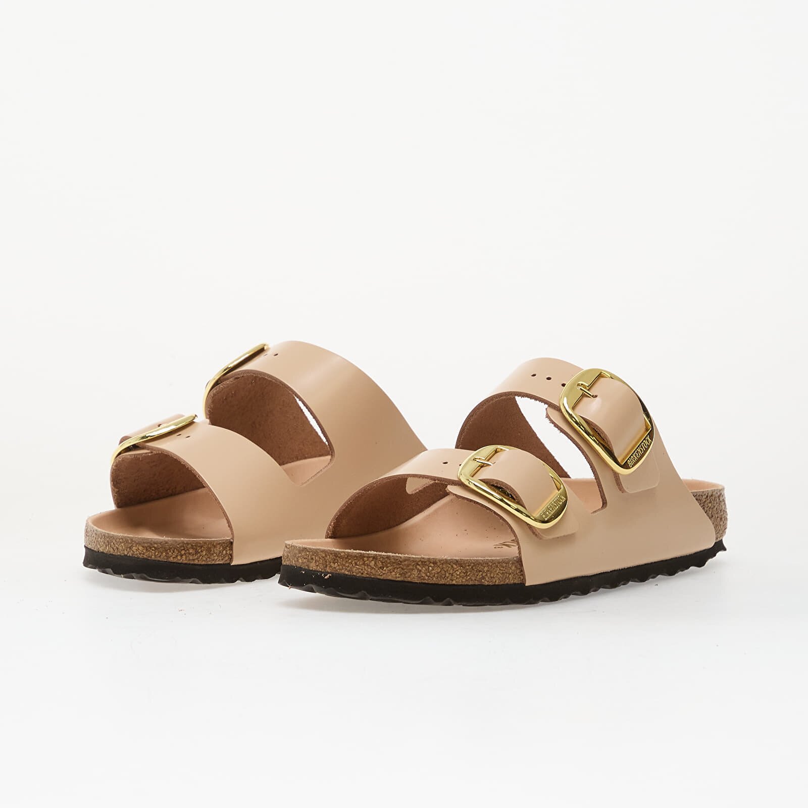 Birkenstock Arizona Big Buckle Natural Leather Patent Women High-Shine New Beige