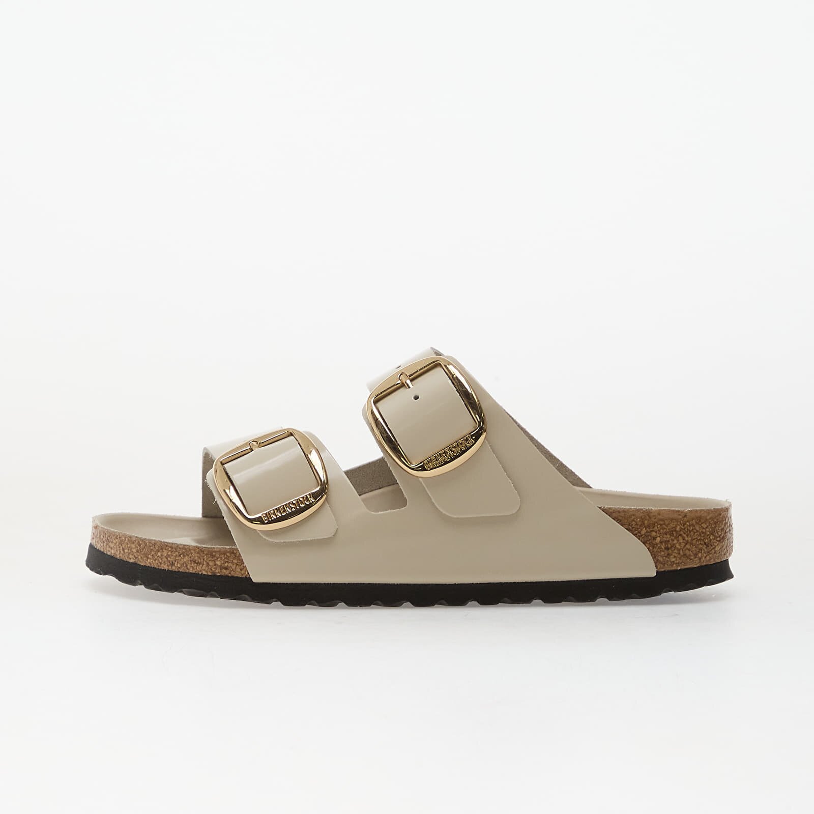 Birkenstock Arizona Big Buckle Natural Leather Patent Women High-Shine Oyster