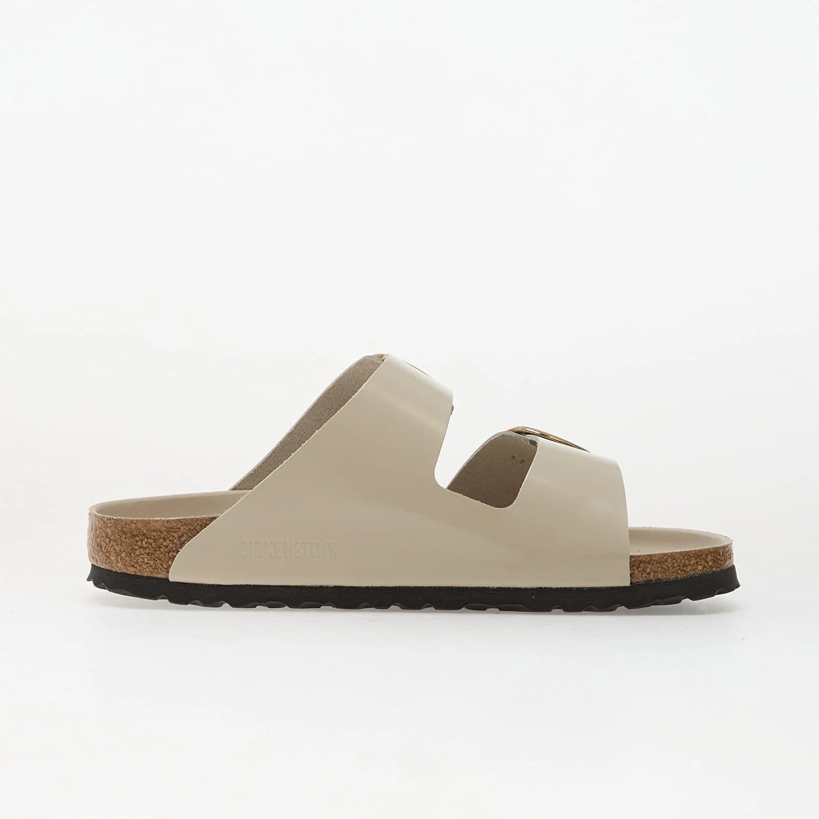 Birkenstock Arizona Big Buckle Natural Leather Patent Women High-Shine Oyster