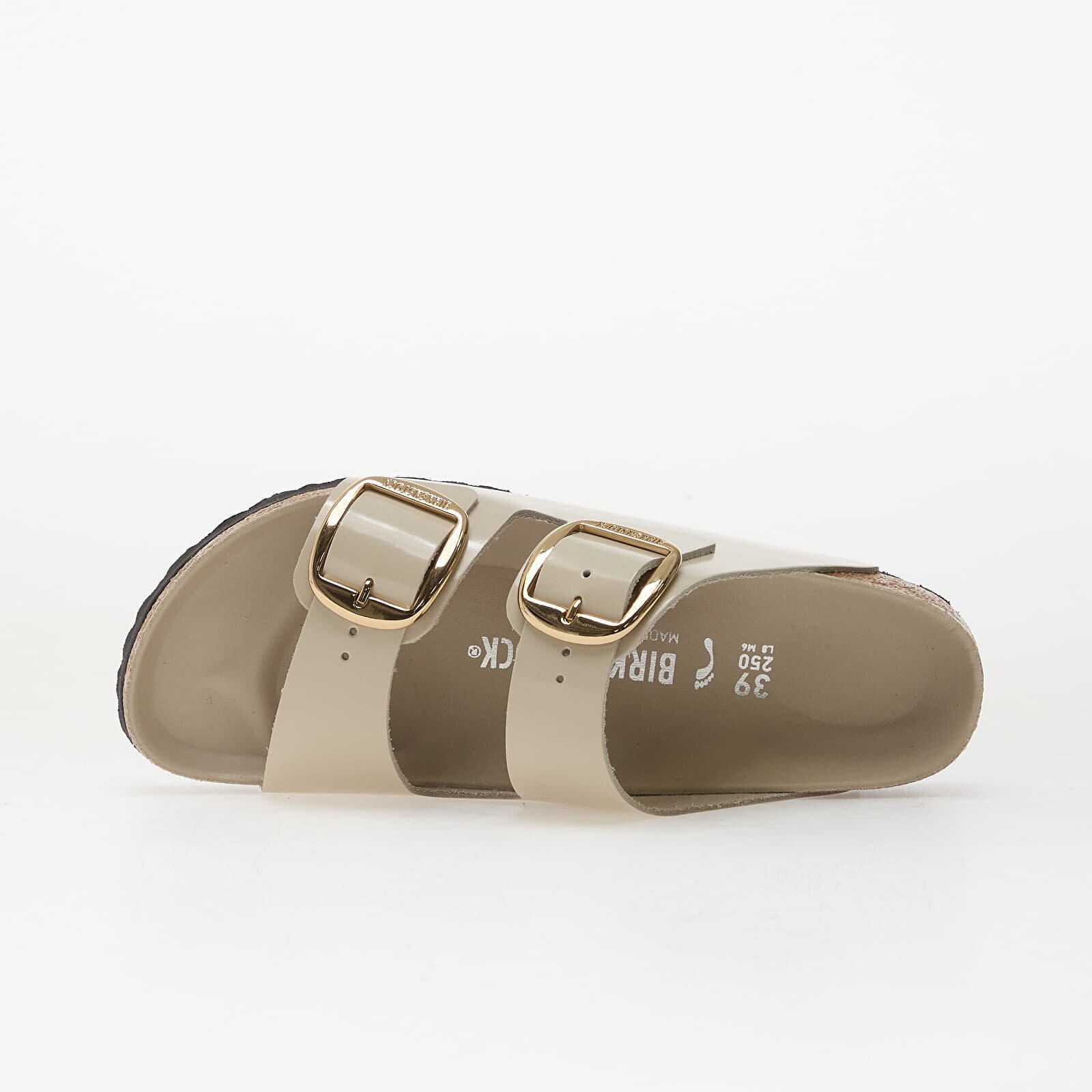 Birkenstock Arizona Big Buckle Natural Leather Patent Women High-Shine Oyster