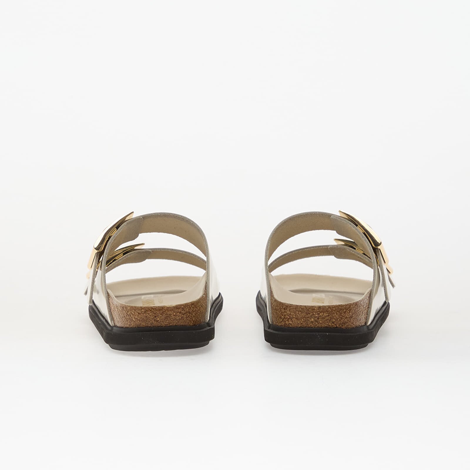 Birkenstock Arizona Droplet Buckle Natural Leather Patent Women High-Shine Ecru