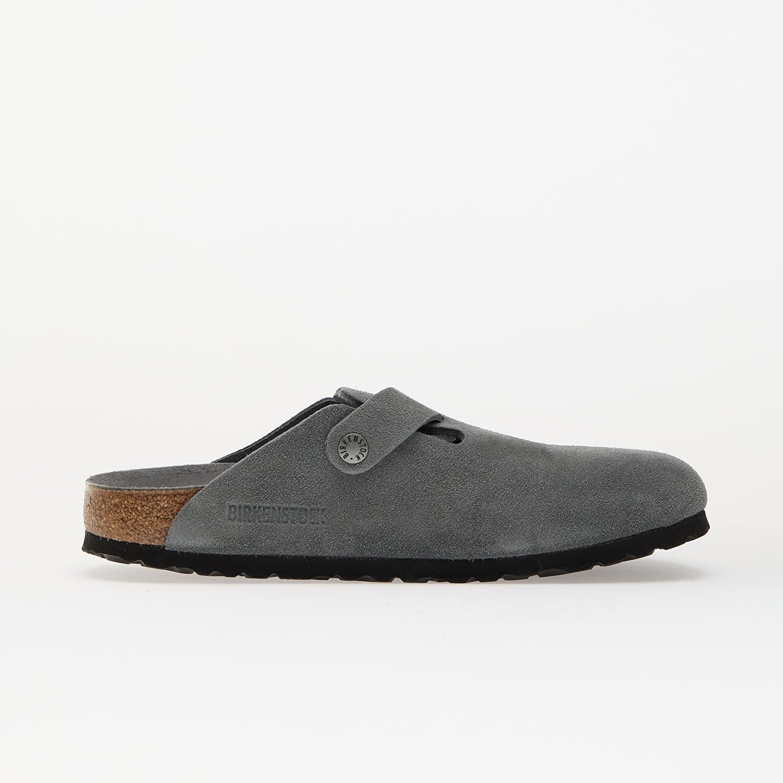 Birkenstock Boston Soft Footbed Suede Leather Basalt Gray Tonal Fb