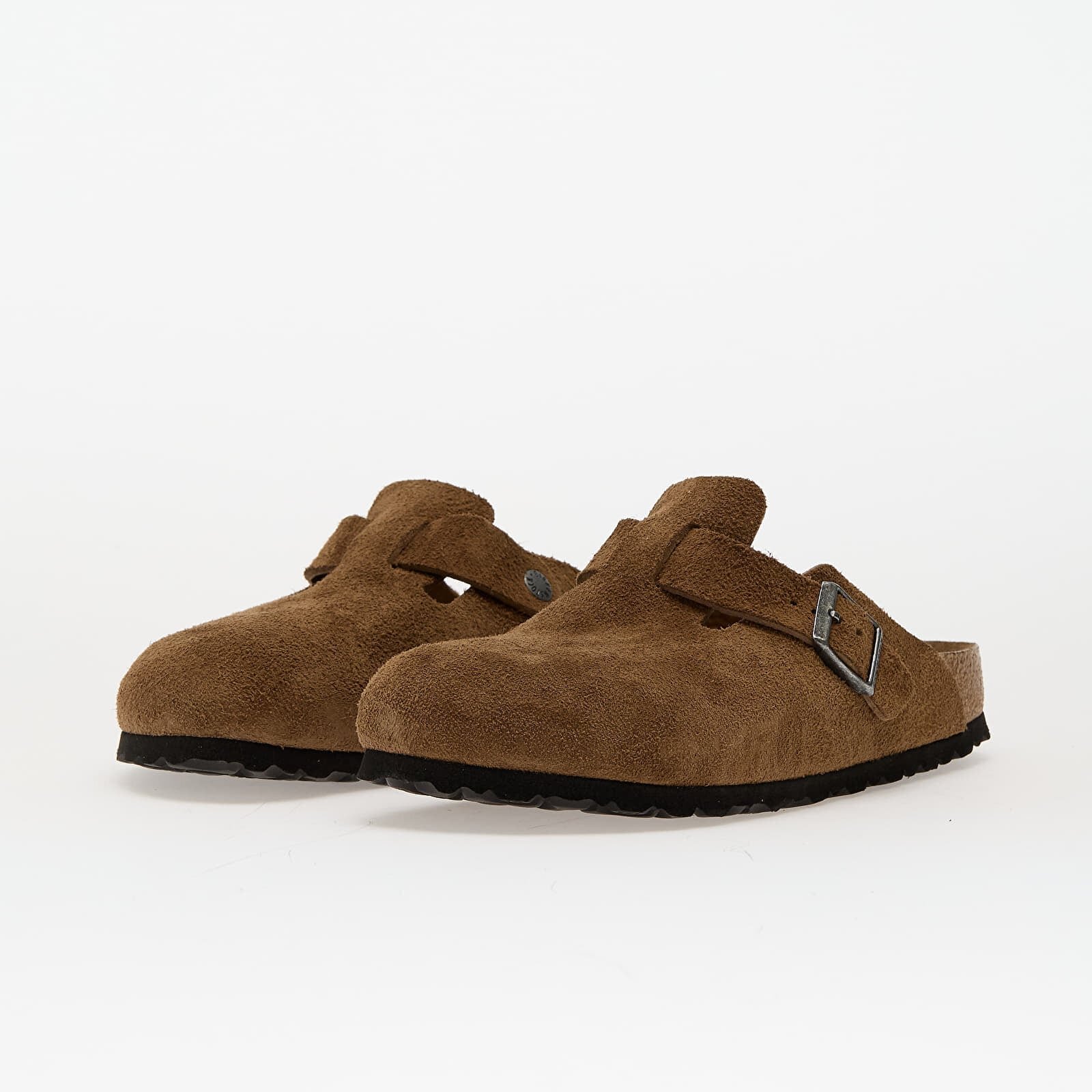 Birkenstock Boston Soft Footbed Suede Leather Dark Tea Tonal Fb