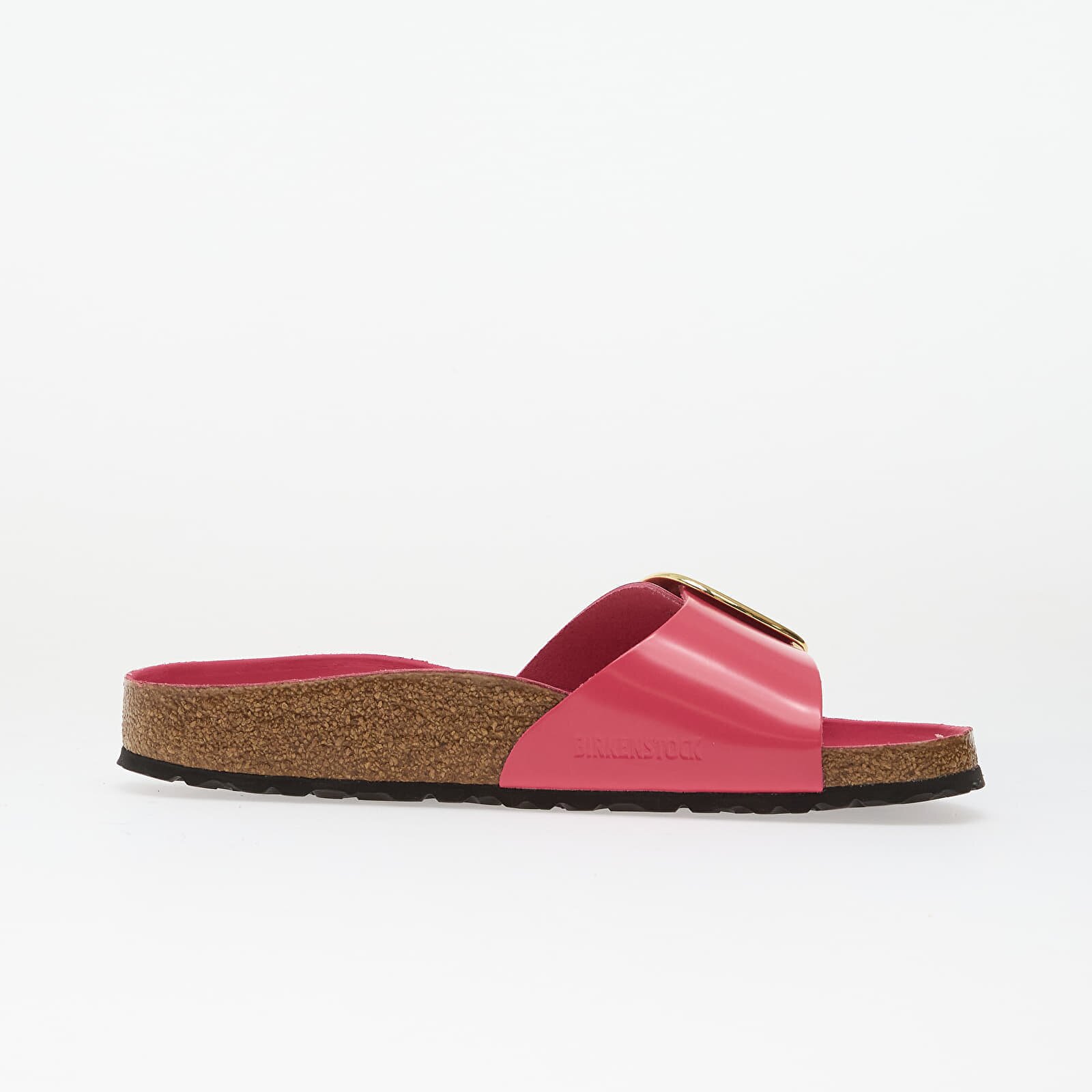 Birkenstock Madrid Big Buckle Natural Leather Patent Women High-Shine Fuchsia Tulip