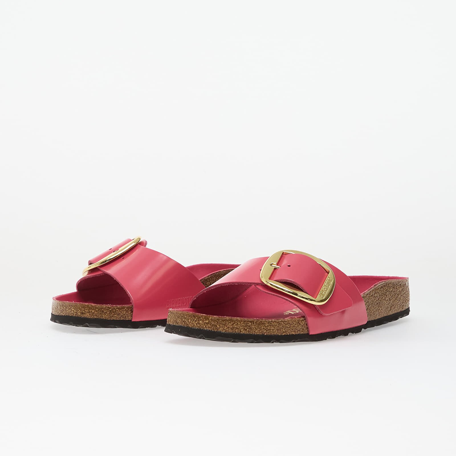 Birkenstock Madrid Big Buckle Natural Leather Patent Women High-Shine Fuchsia Tulip