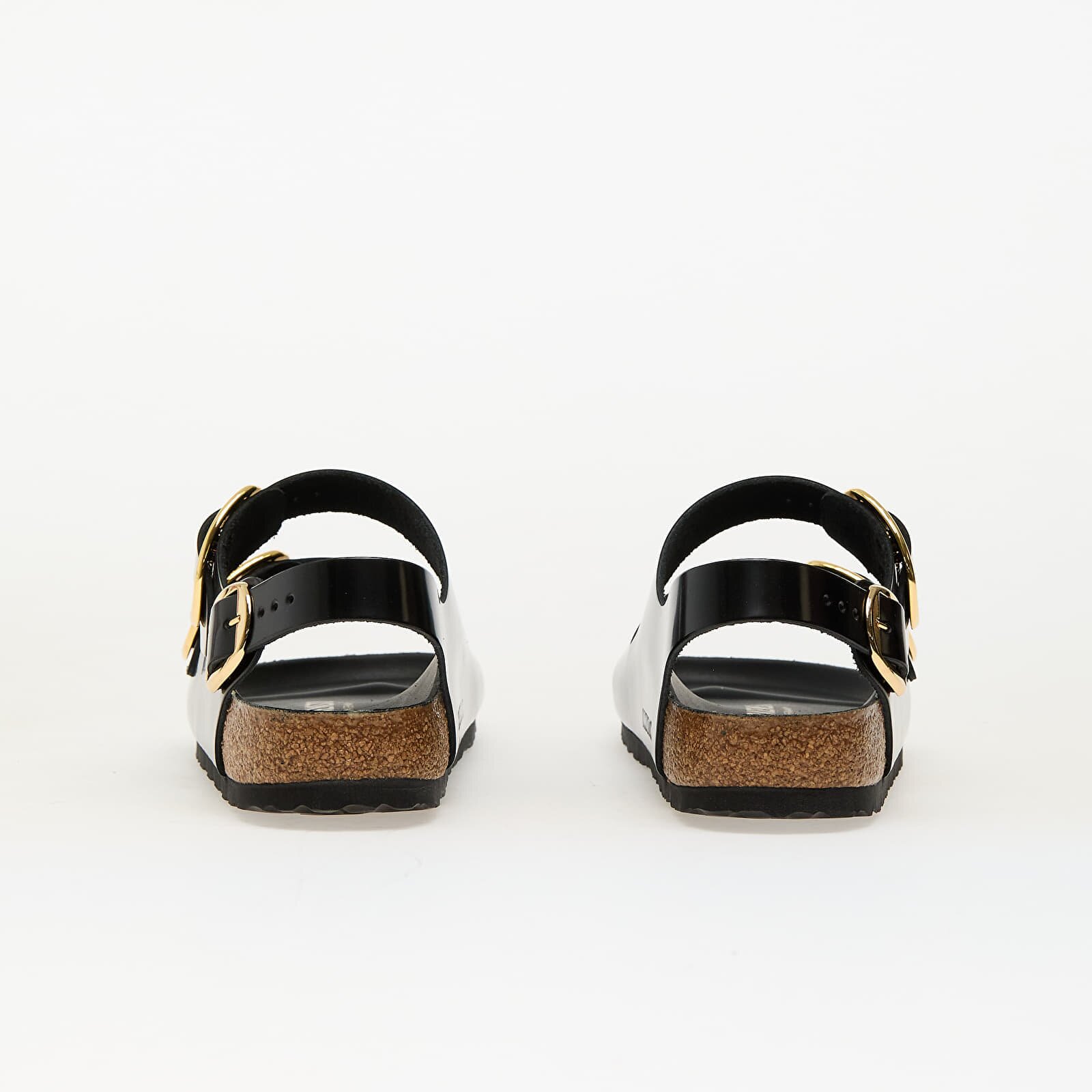 Birkenstock Milano Big Buckle Natural Leather Patent High-Shine Black