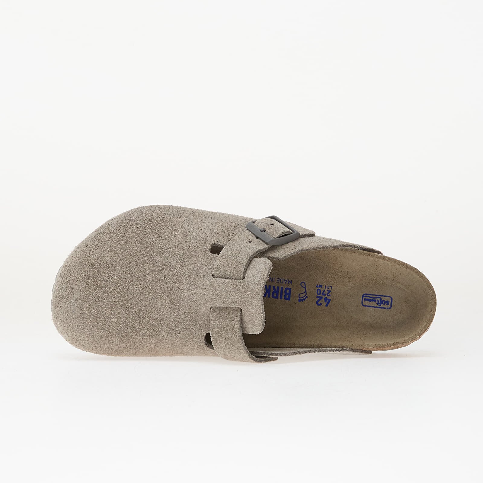 Birkenstock Обувки Boston Soft Footbed Suede Leather Unisex Stone Coin