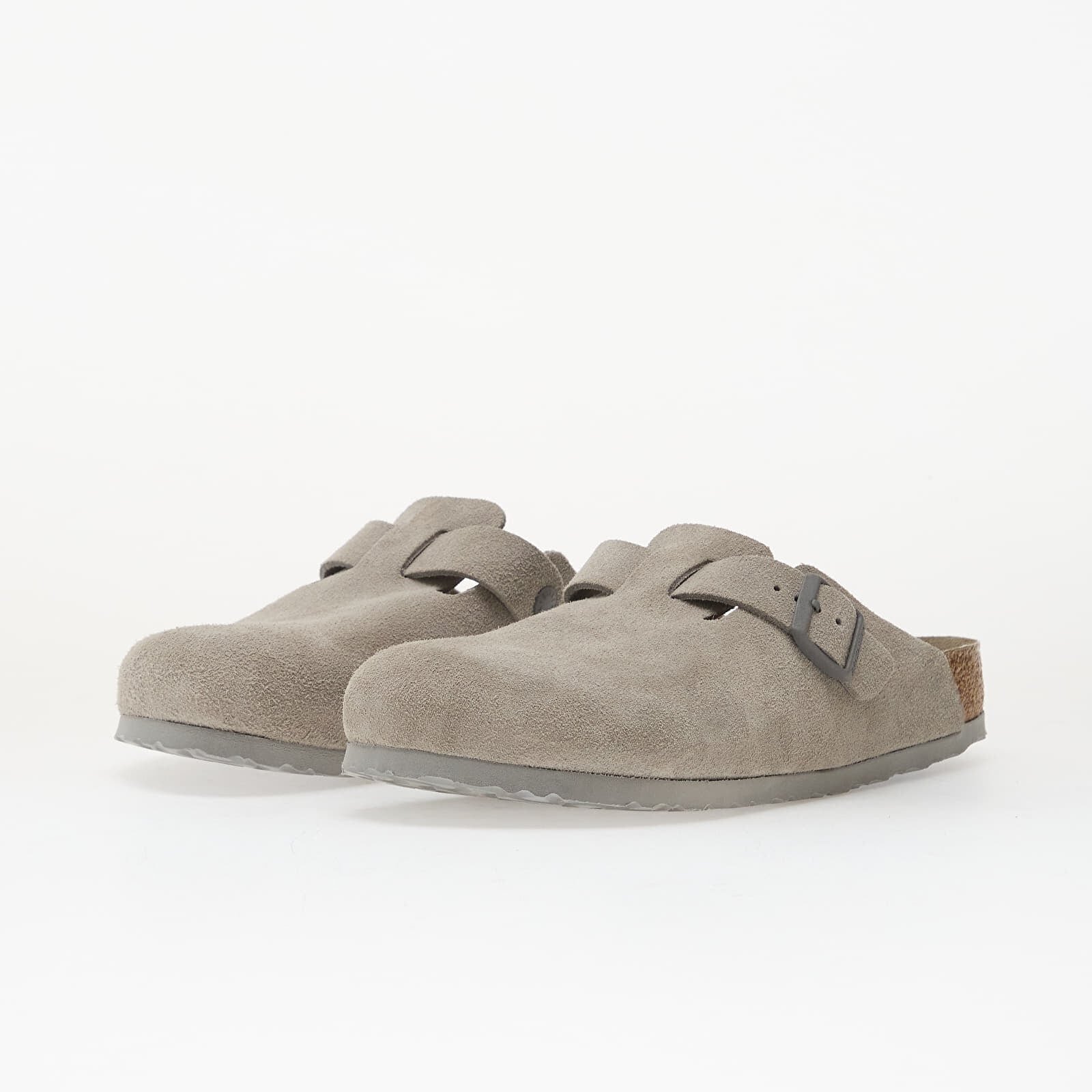 Birkenstock Обувки Boston Soft Footbed Suede Leather Unisex Stone Coin