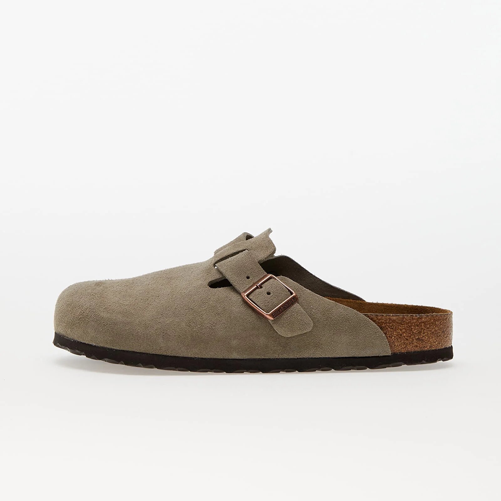 Birkenstock Обувки Boston Soft Fotbed Velvet Leather Taupe