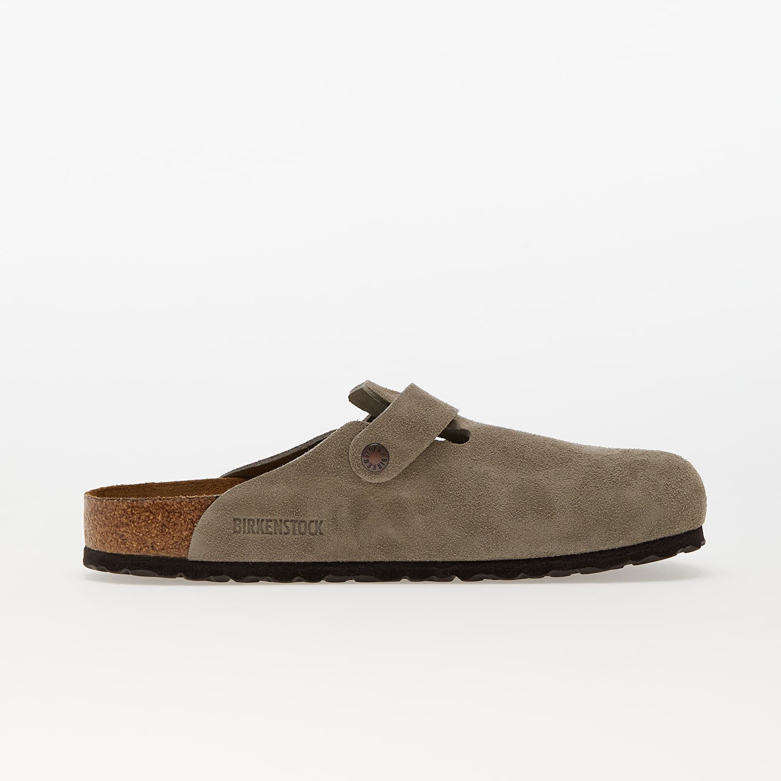 Birkenstock Обувки Boston Soft Fotbed Velvet Leather Taupe