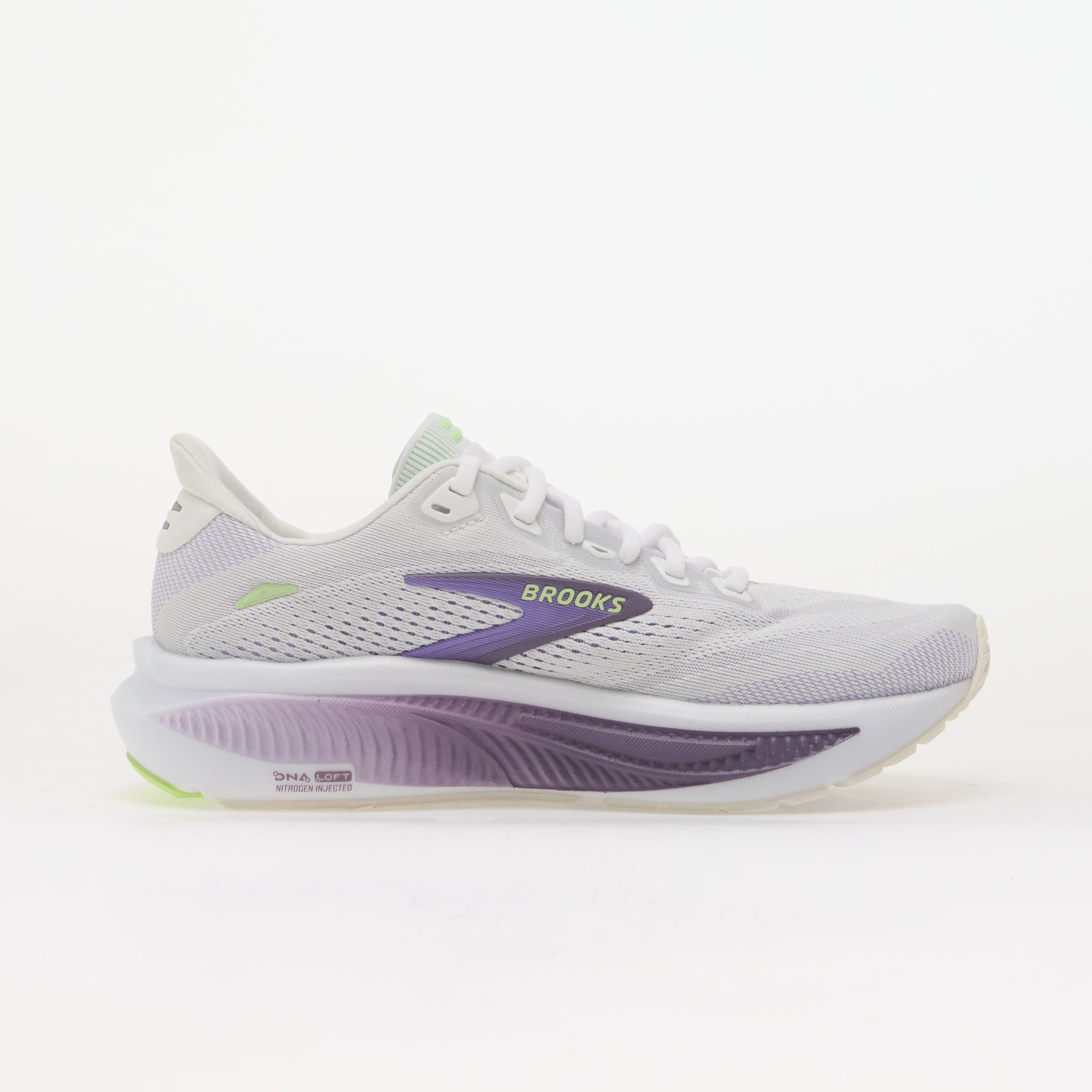 Brooks Ghost 18 White/ Purple Hebe/ Green
