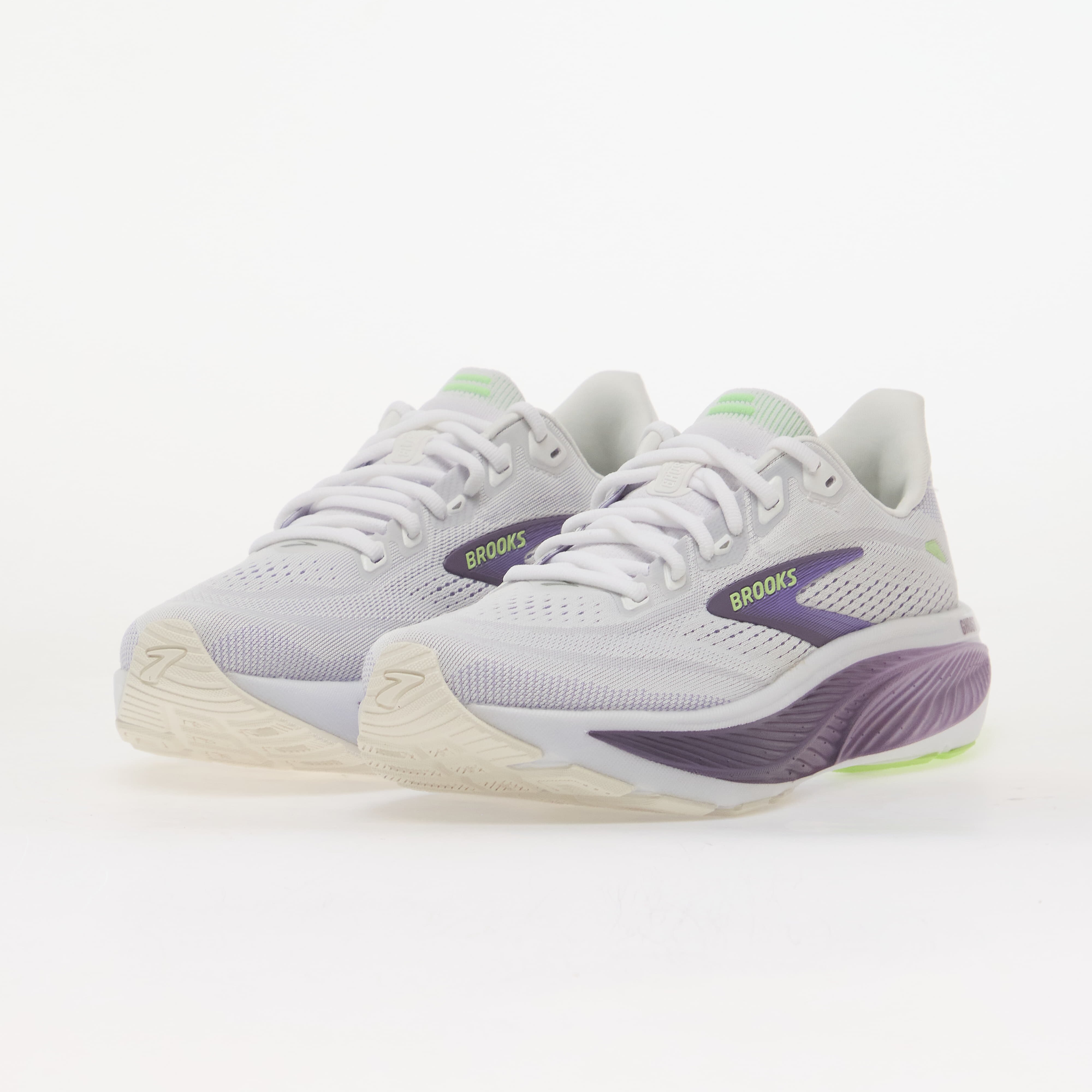 Brooks Ghost 18 White/ Purple Hebe/ Green