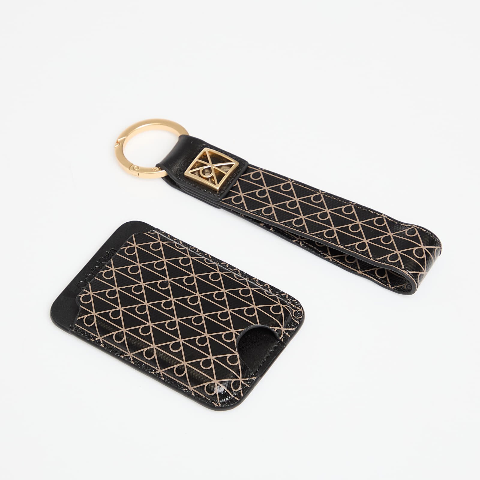 Calvin Klein Портфейл Emblem Aop Key Fob + Cardholder Black