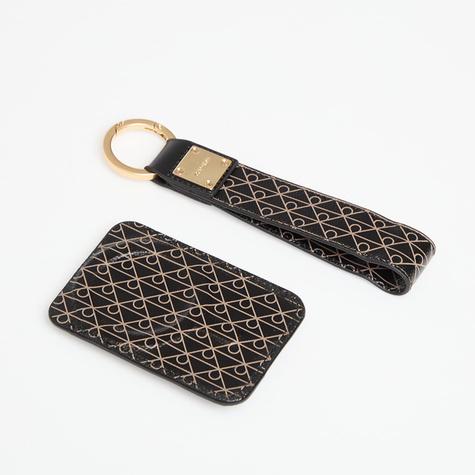 Calvin Klein Портфейл Emblem Aop Key Fob + Cardholder Black