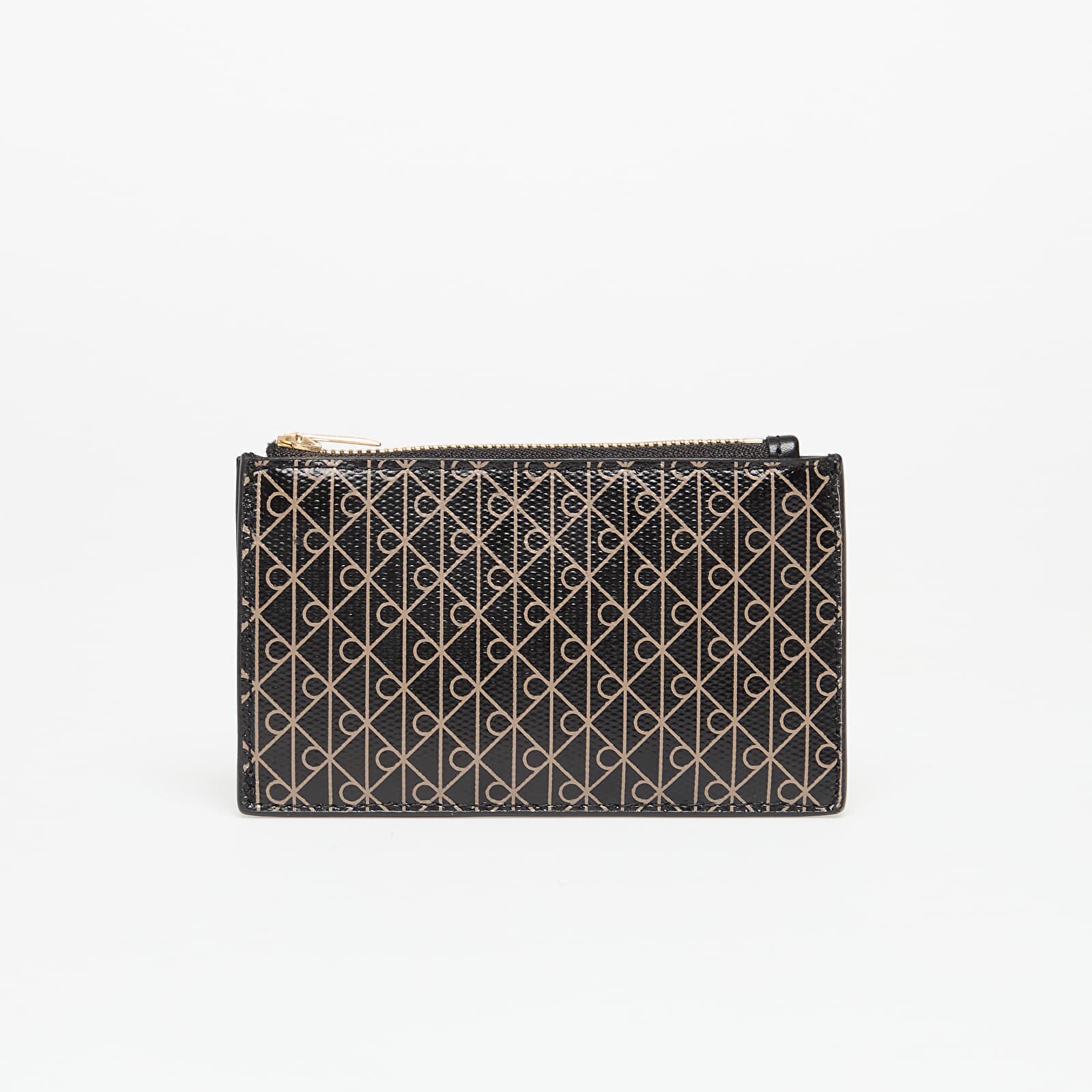 Calvin Klein Портфейл Emblem Aop Top Zip Cardholder Black