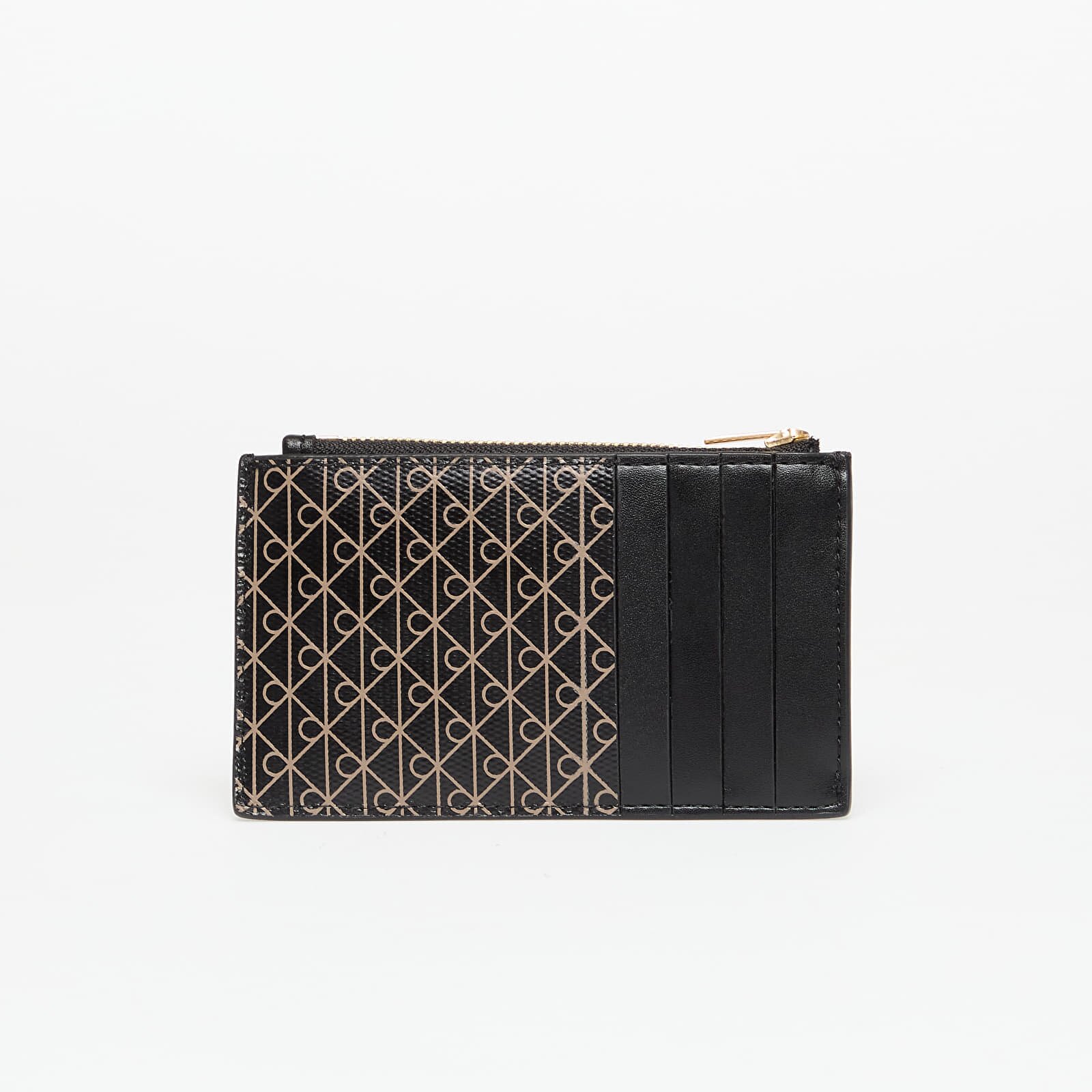 Calvin Klein Портфейл Emblem Aop Top Zip Cardholder Black