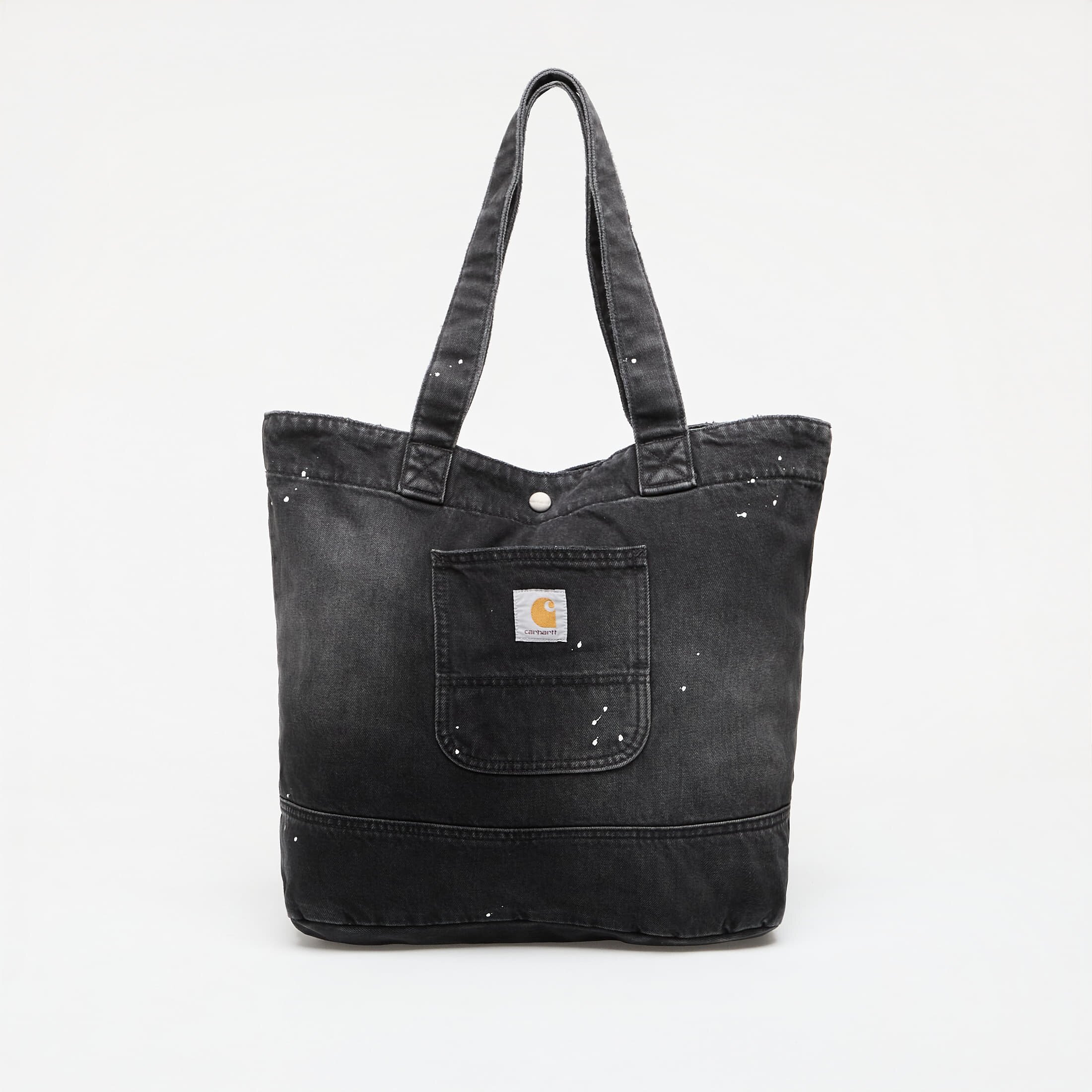 Carhartt WIP Чанта Denim Tote Black Destroy Wash Splatter