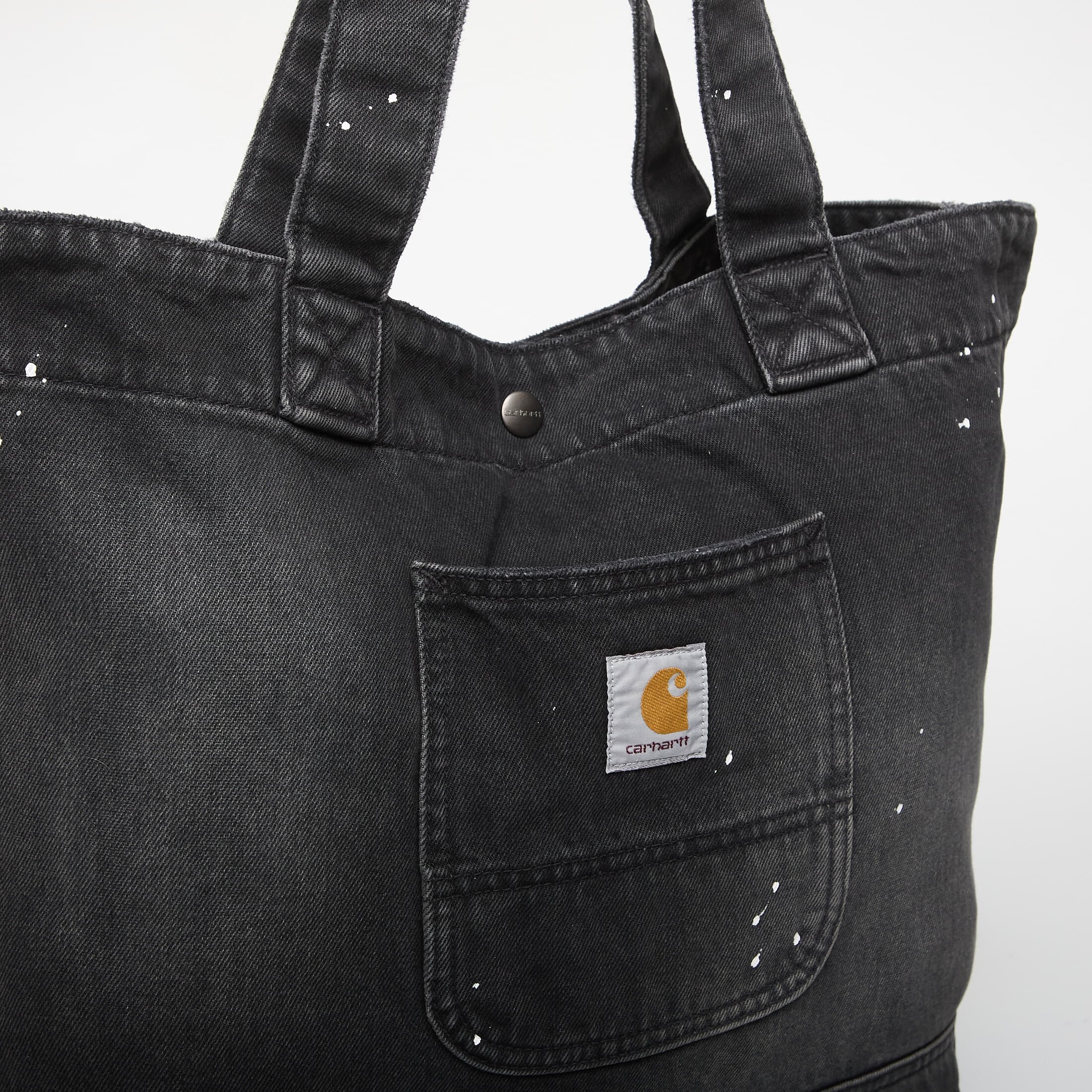 Carhartt WIP Чанта Denim Tote Black Destroy Wash Splatter