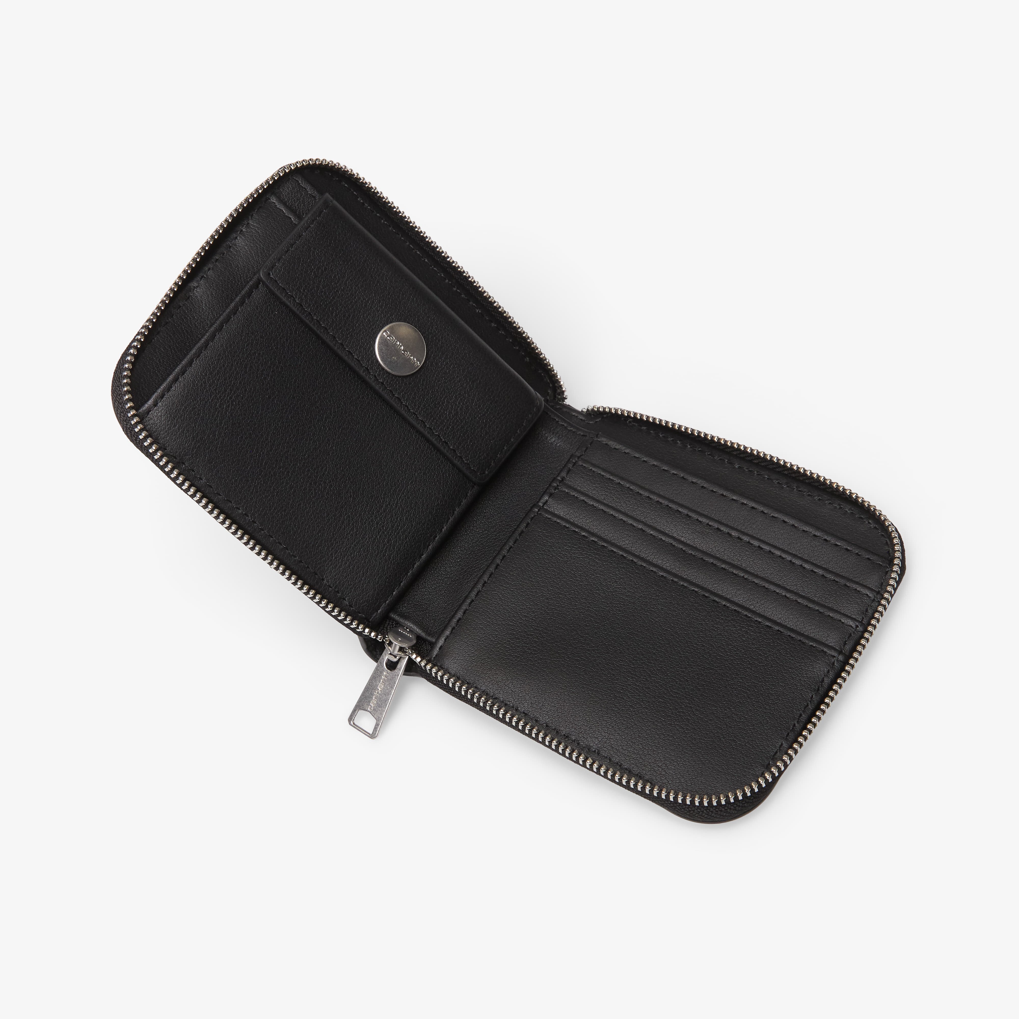 Carhartt WIP Портфейл Leather Wallet Black/ Silver