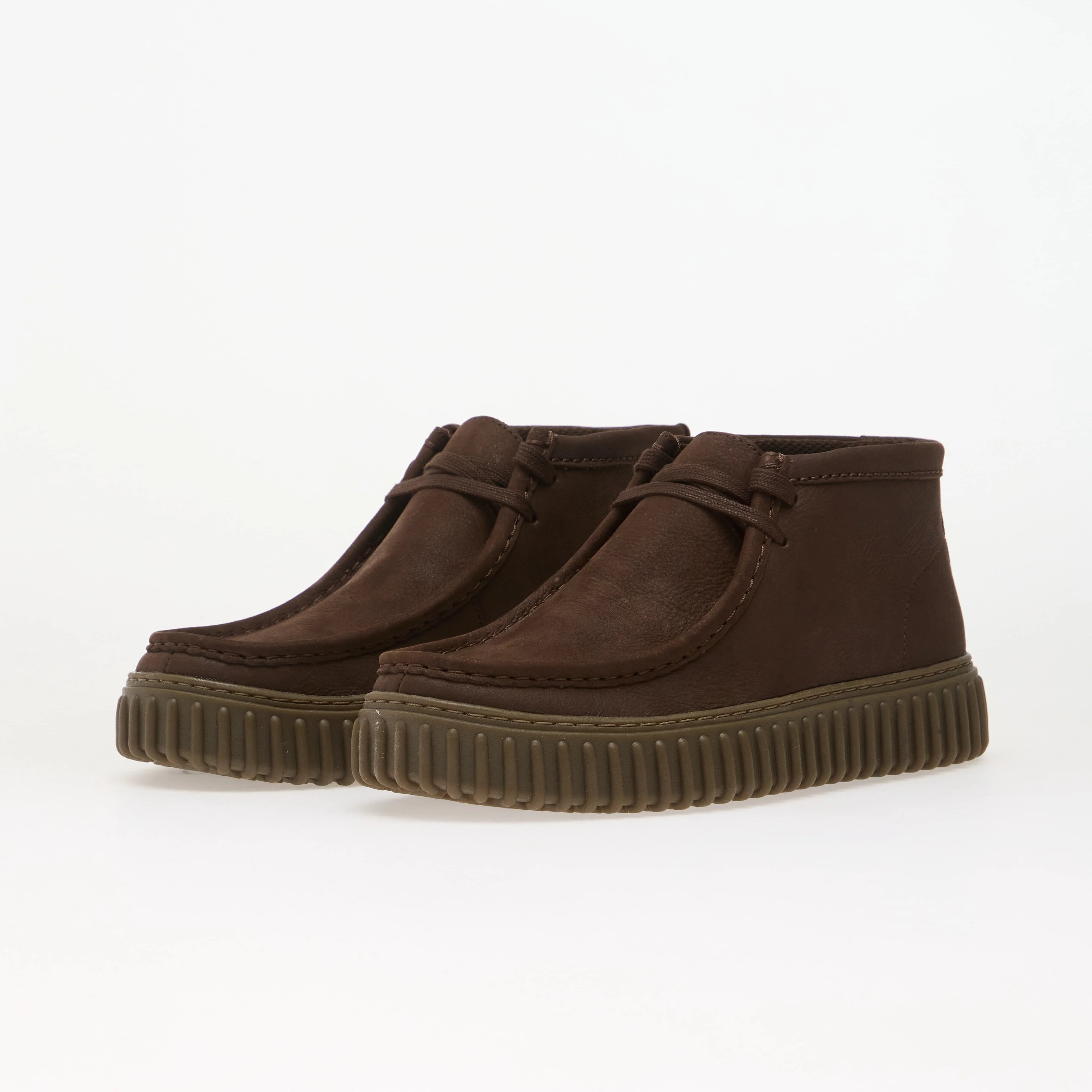 Clarks Обувки Torhill Hi Leather Dark Brown