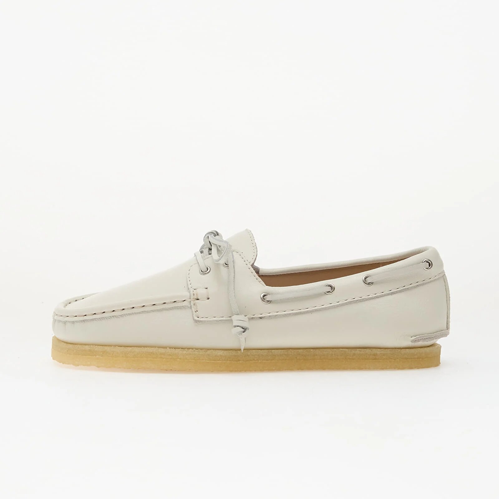 Clarks Originals Godney Boat. White Grain Lea