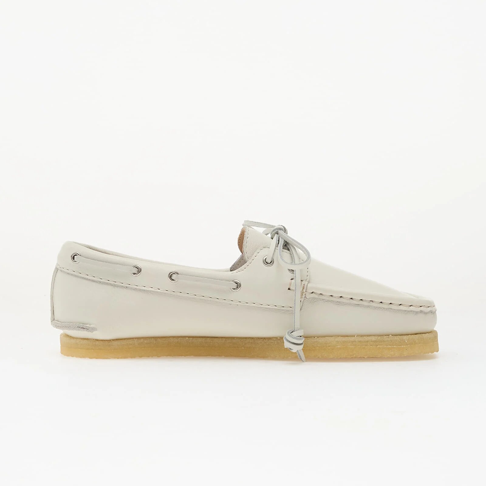 Clarks Originals Godney Boat. White Grain Lea