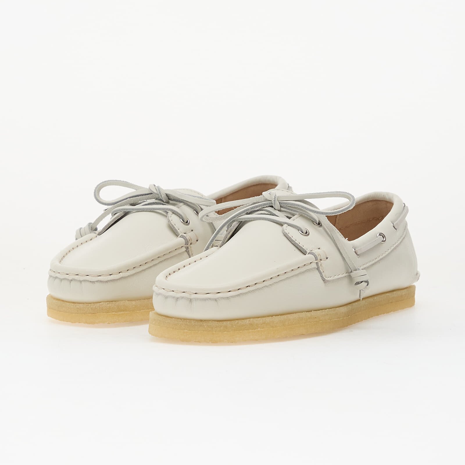 Clarks Originals Godney Boat. White Grain Lea