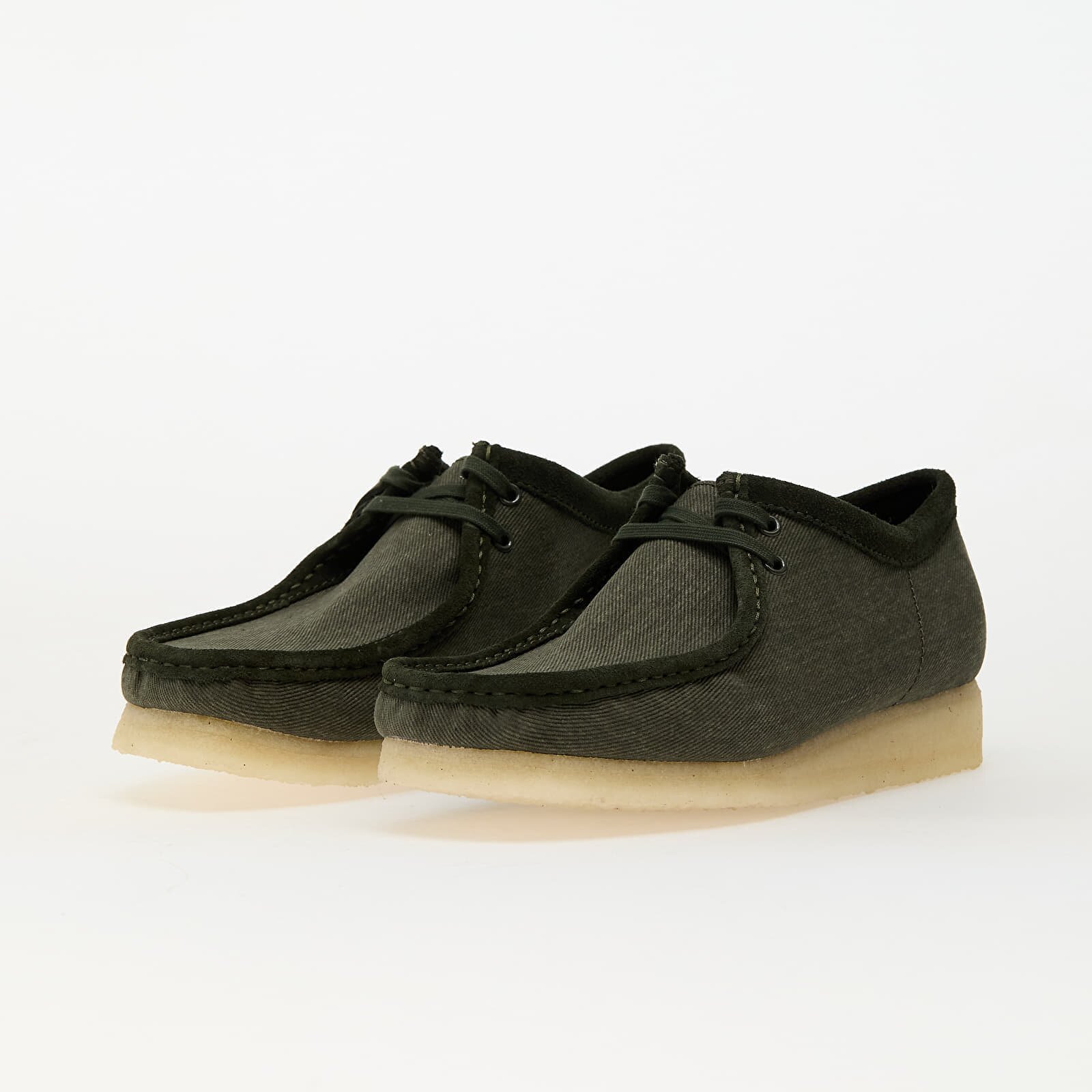 Clarks Originals Обувки Wallabee Forest Green Canvas