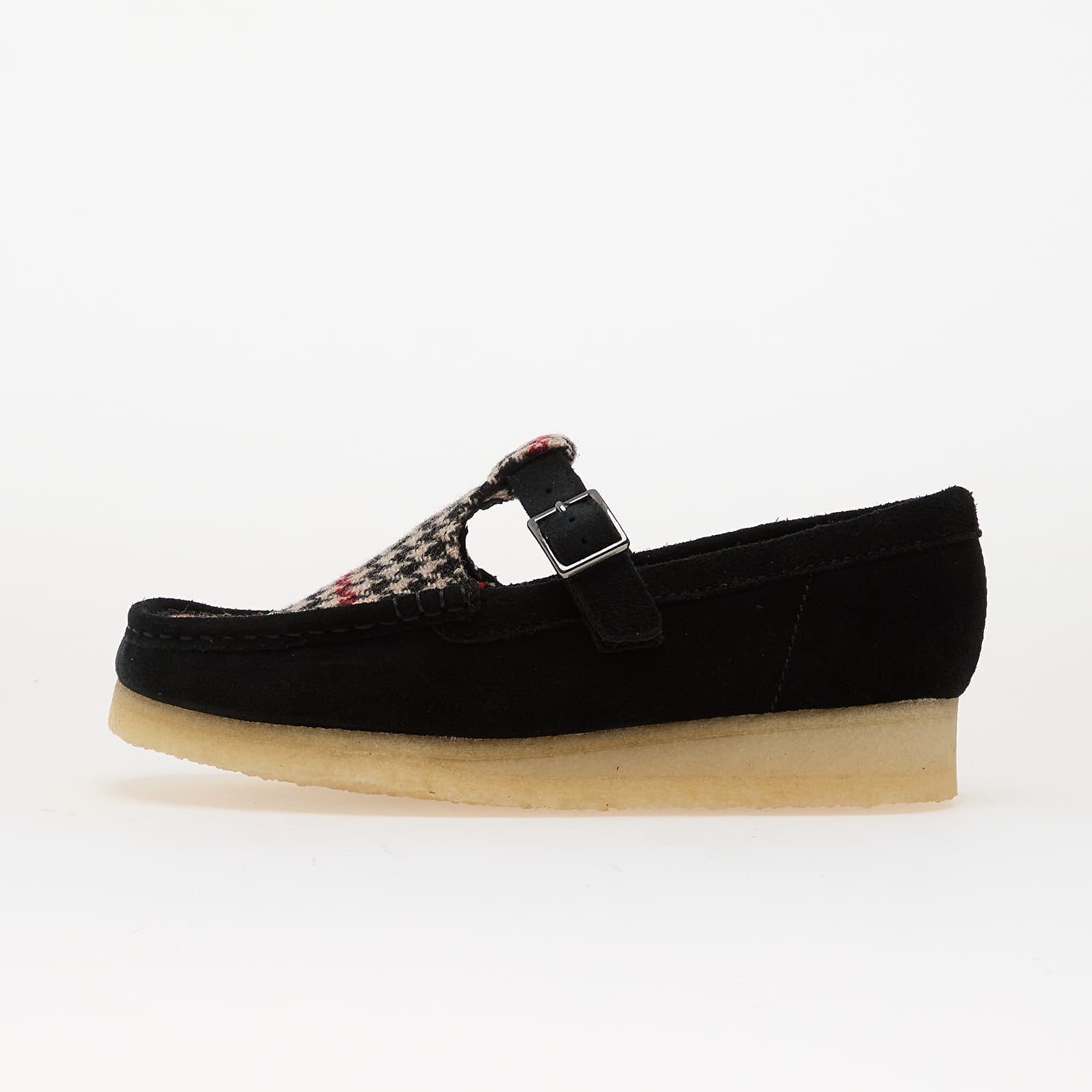Clarks Originals Обувки Wallabee T Bar Black Tweed Comb