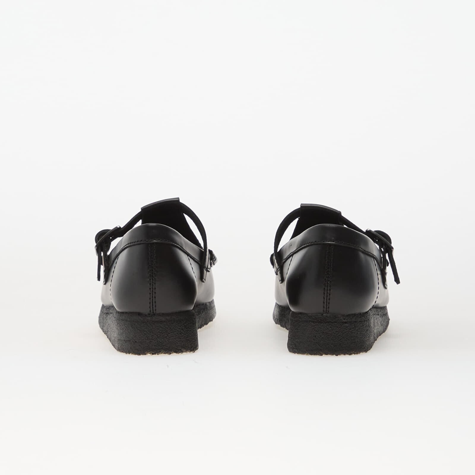 Clarks Originals Wallabee T Bar Blk HiShine Lea