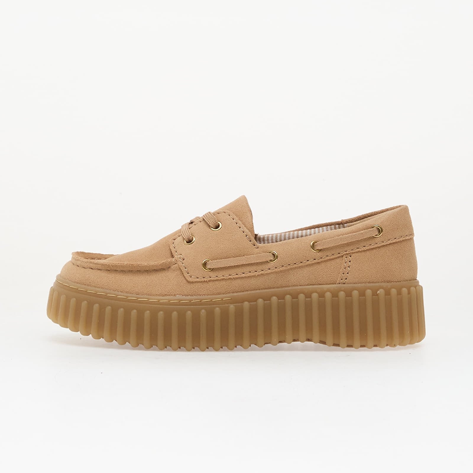 Clarks Сникърси Torhill Boat Beige Suede