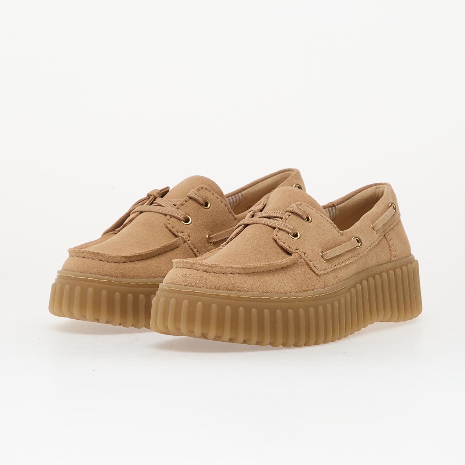 Clarks Сникърси Torhill Boat Beige Suede