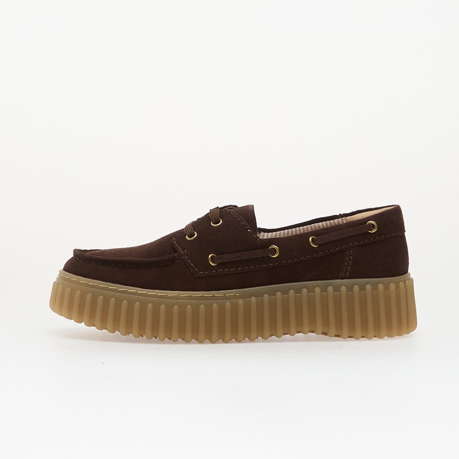 Clarks Сникърси Torhill Boat Dark Brown Suede