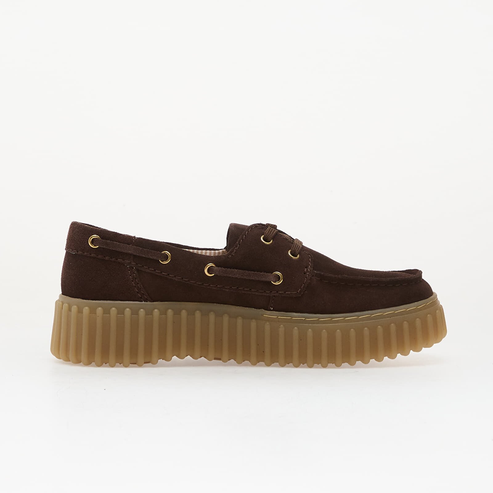 Clarks Сникърси Torhill Boat Dark Brown Suede