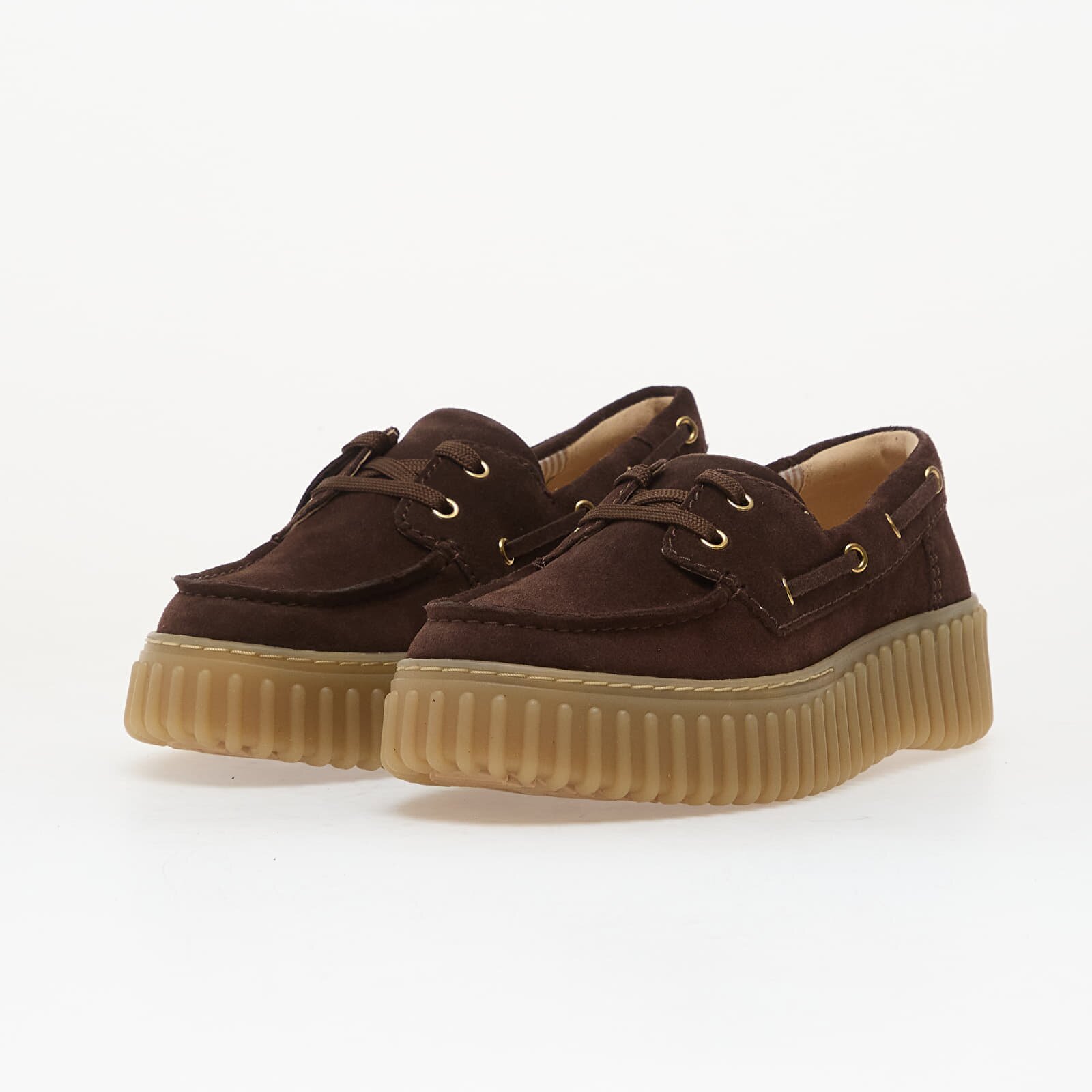 Clarks Сникърси Torhill Boat Dark Brown Suede