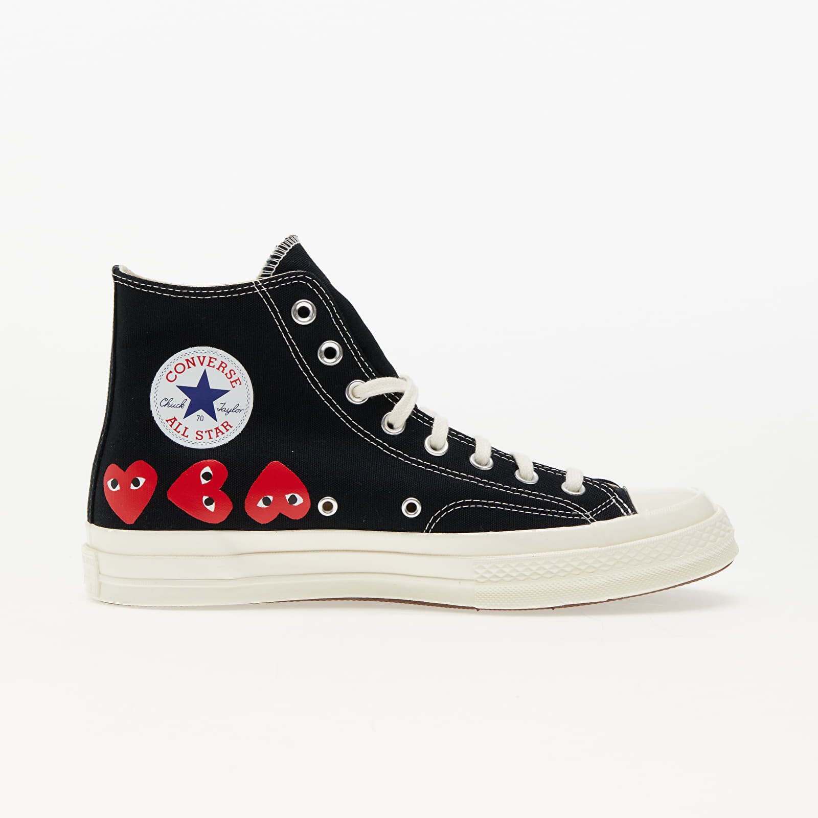 Comme des Garçons PLAY Сникърси Converse x Chuck 70 Hi Multi Heart Black/ Hi Risk Red/ Egret