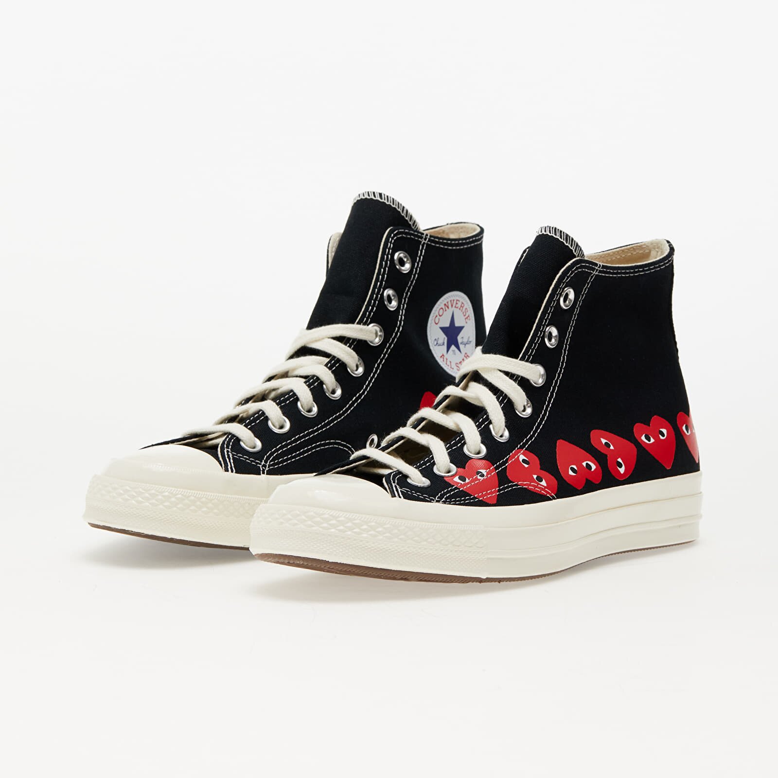 Comme des Garçons PLAY Сникърси Converse x Chuck 70 Hi Multi Heart Black/ Hi Risk Red/ Egret