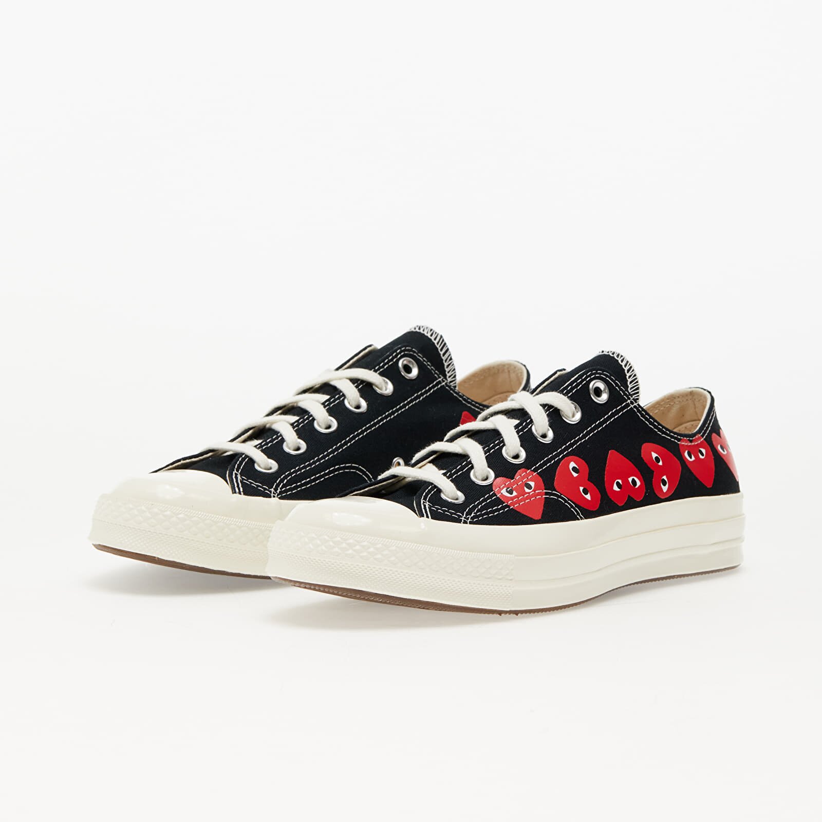 Comme des Garçons PLAY Сникърси Converse x Chuck Taylor 70 OX Multi Heart Black/ Hi Risk Red/ Egret