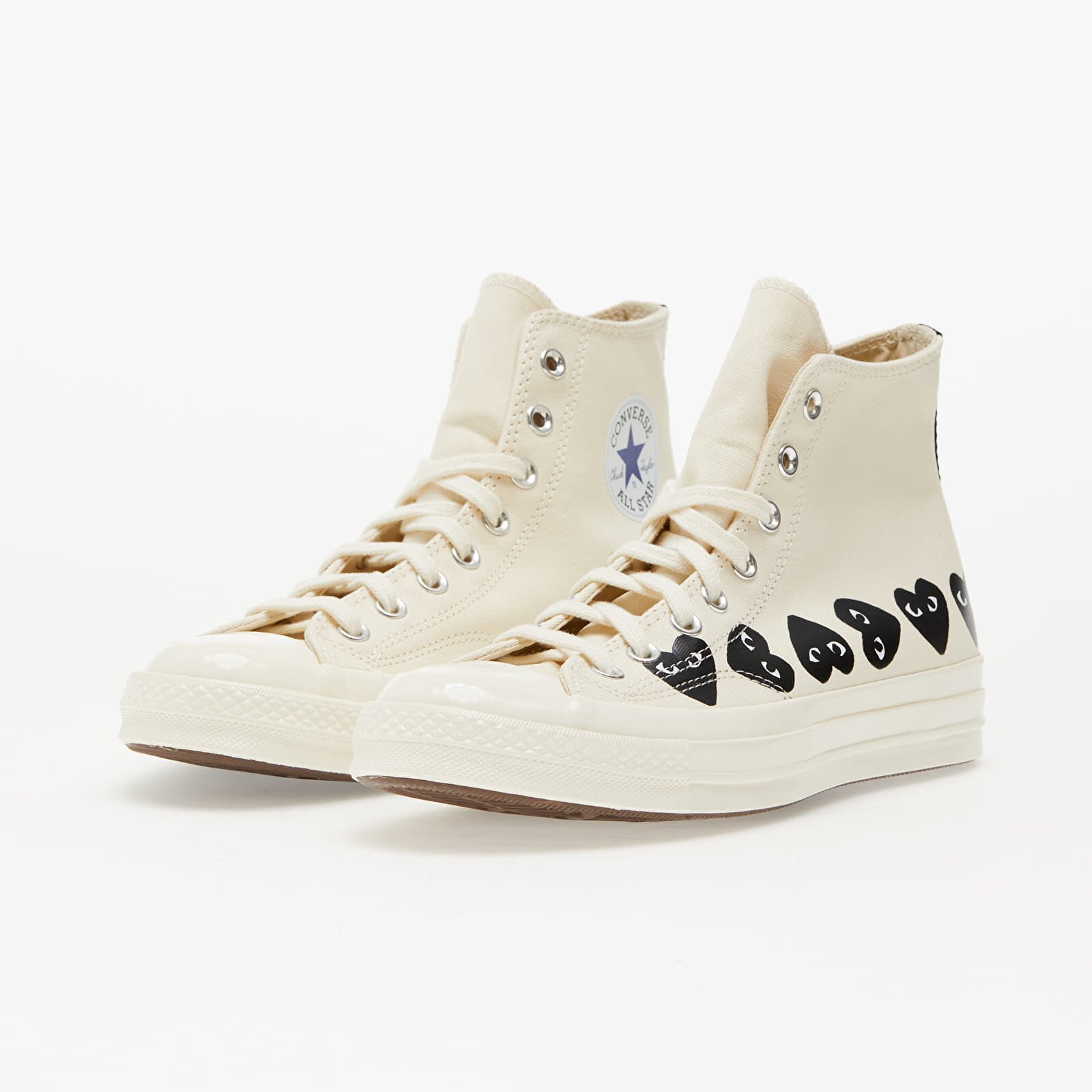 Comme des Garçons PLAY Сникърси Converse x Comme des Garcons PLAY Chuck 70 Hi Multi Heart Milk/ Black/ Egret