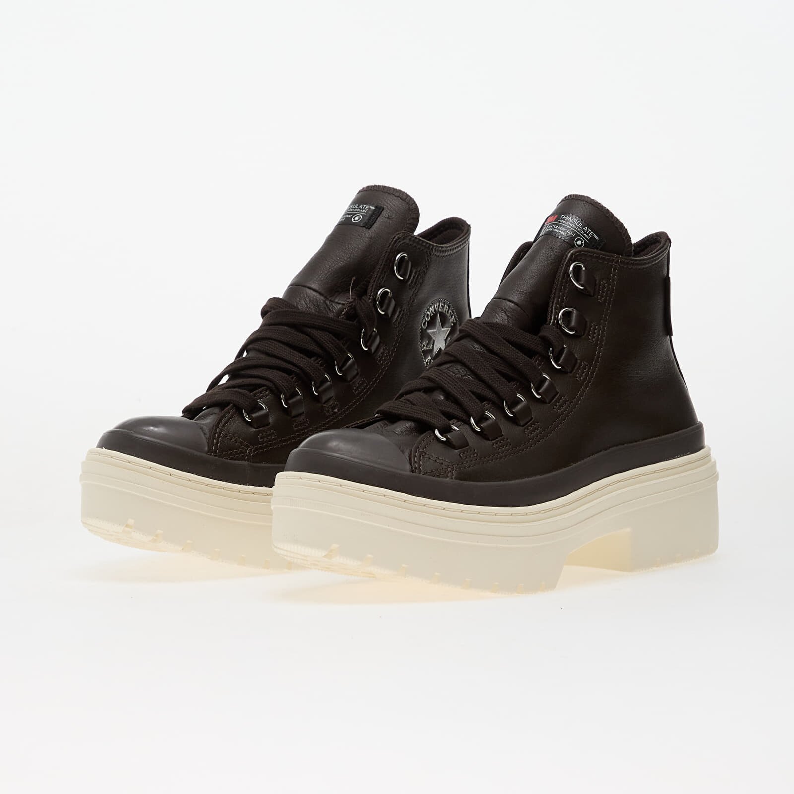 Converse Chuck Taylor All Star Lugged Heel Platform Waterproof Leather Hi Mudguard/ Mudguard/ Egret