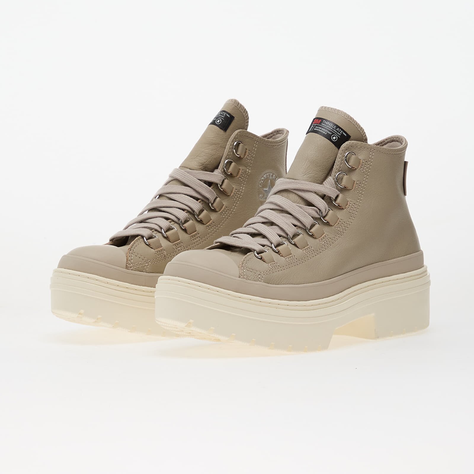 Converse Chuck Taylor All Star Lugged Heel Platform Waterproof Leather Hi Papyrus/ Papyrus/ Egret