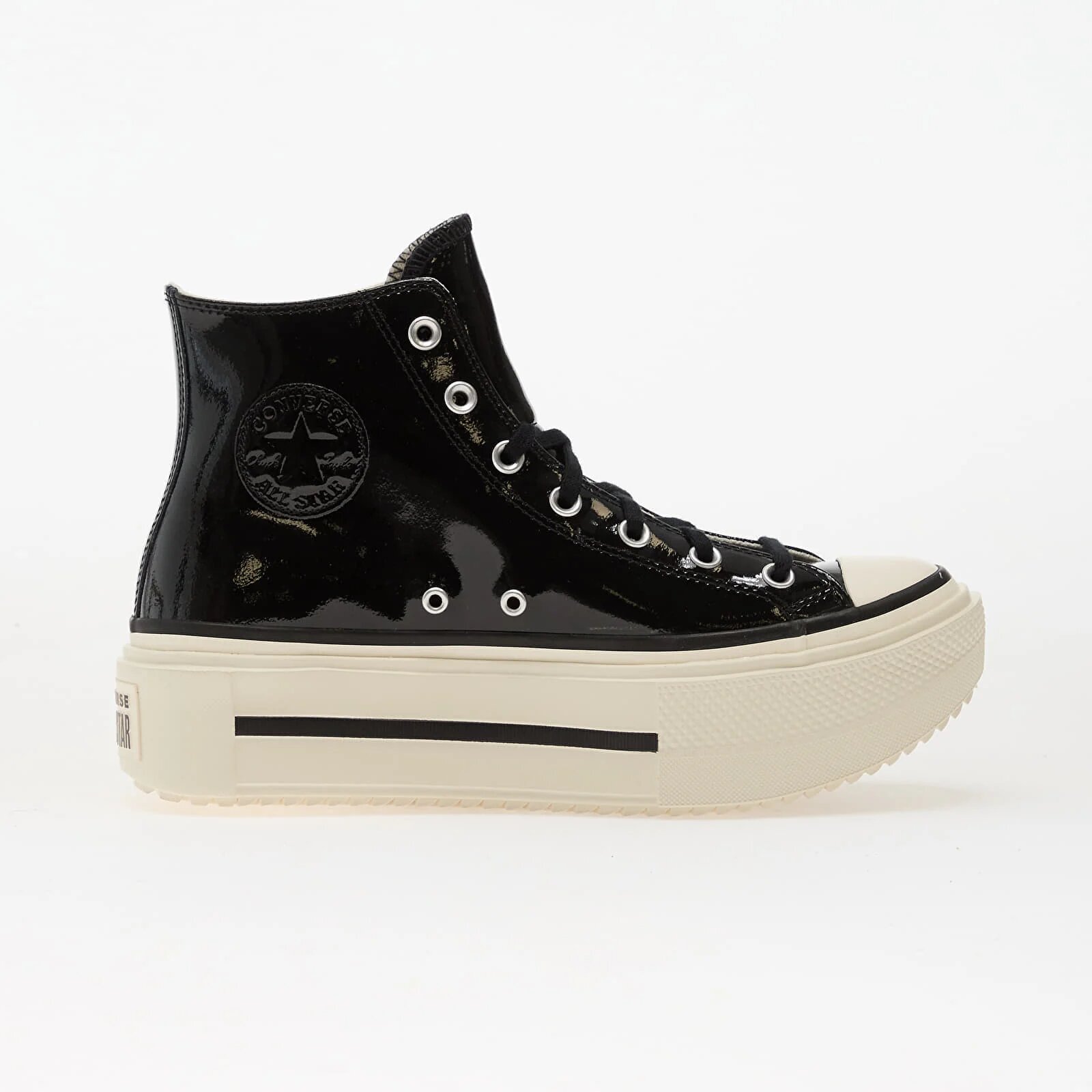Converse Сникърси Chuck Taylor All Star Lift Double Stack Platform Patent Leather Hi Black/ Egret/ Black