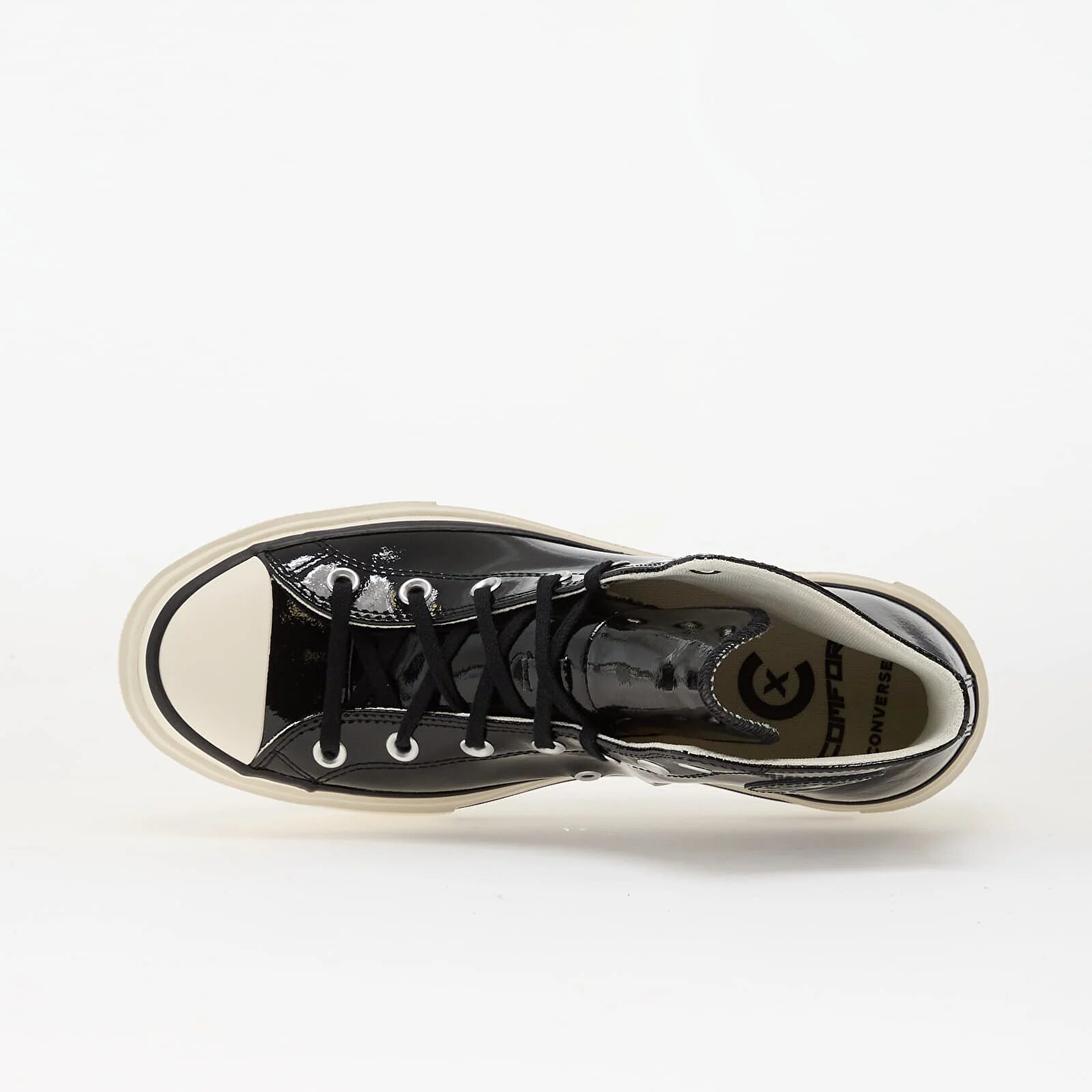 Converse Сникърси Chuck Taylor All Star Lift Double Stack Platform Patent Leather Hi Black/ Egret/ Black