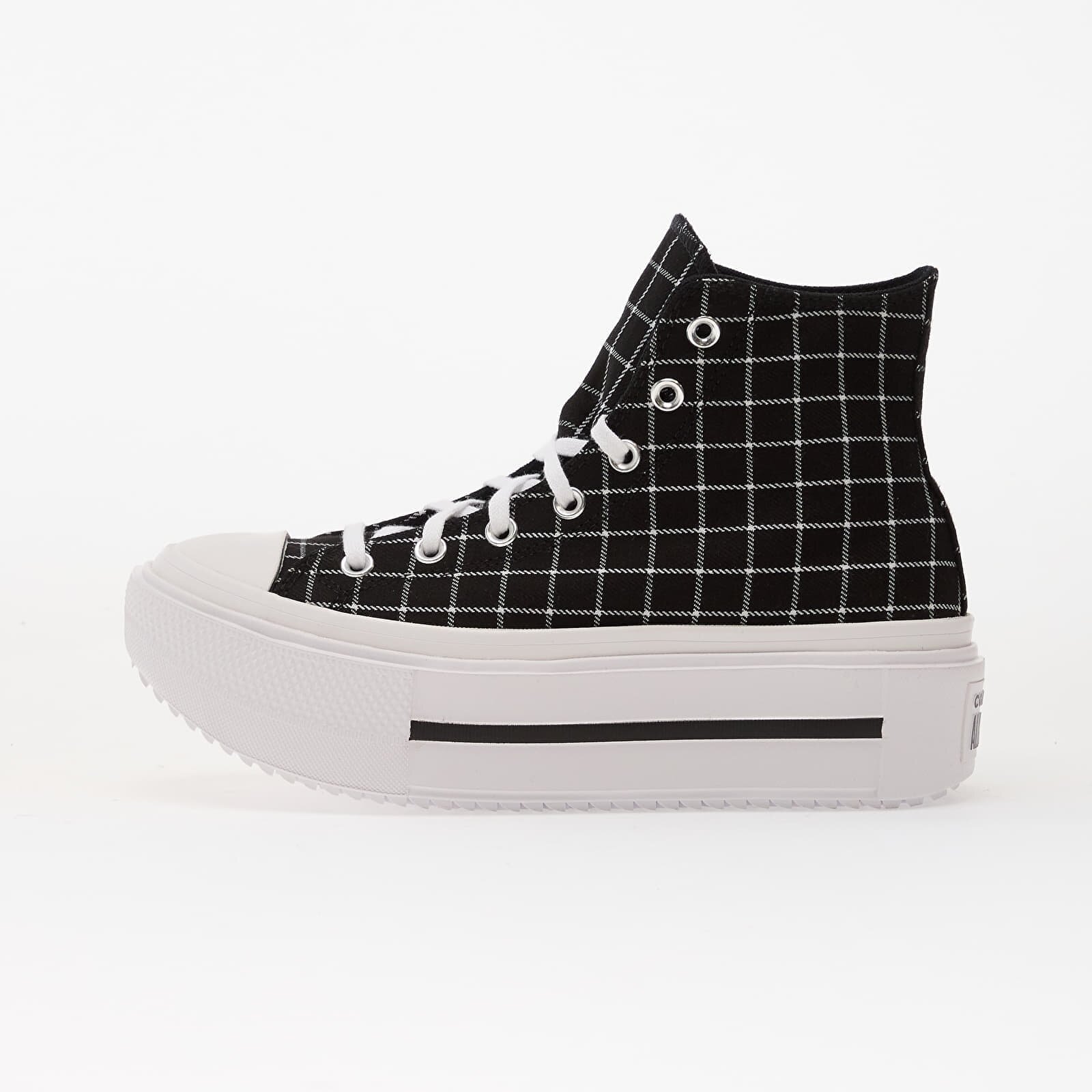 Converse Сникърси Chuck Taylor All Star Lift Double Stack Platform Plaid Hi Black/ White/ Black