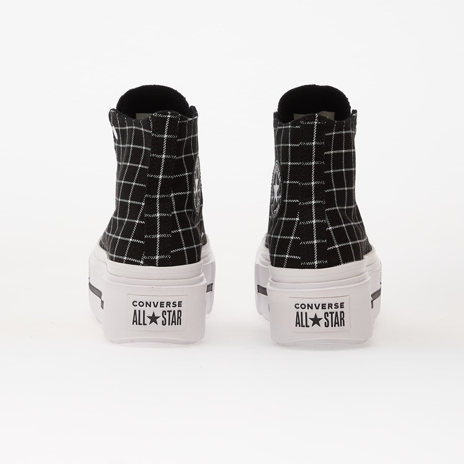 Converse Сникърси Chuck Taylor All Star Lift Double Stack Platform Plaid Hi Black/ White/ Black