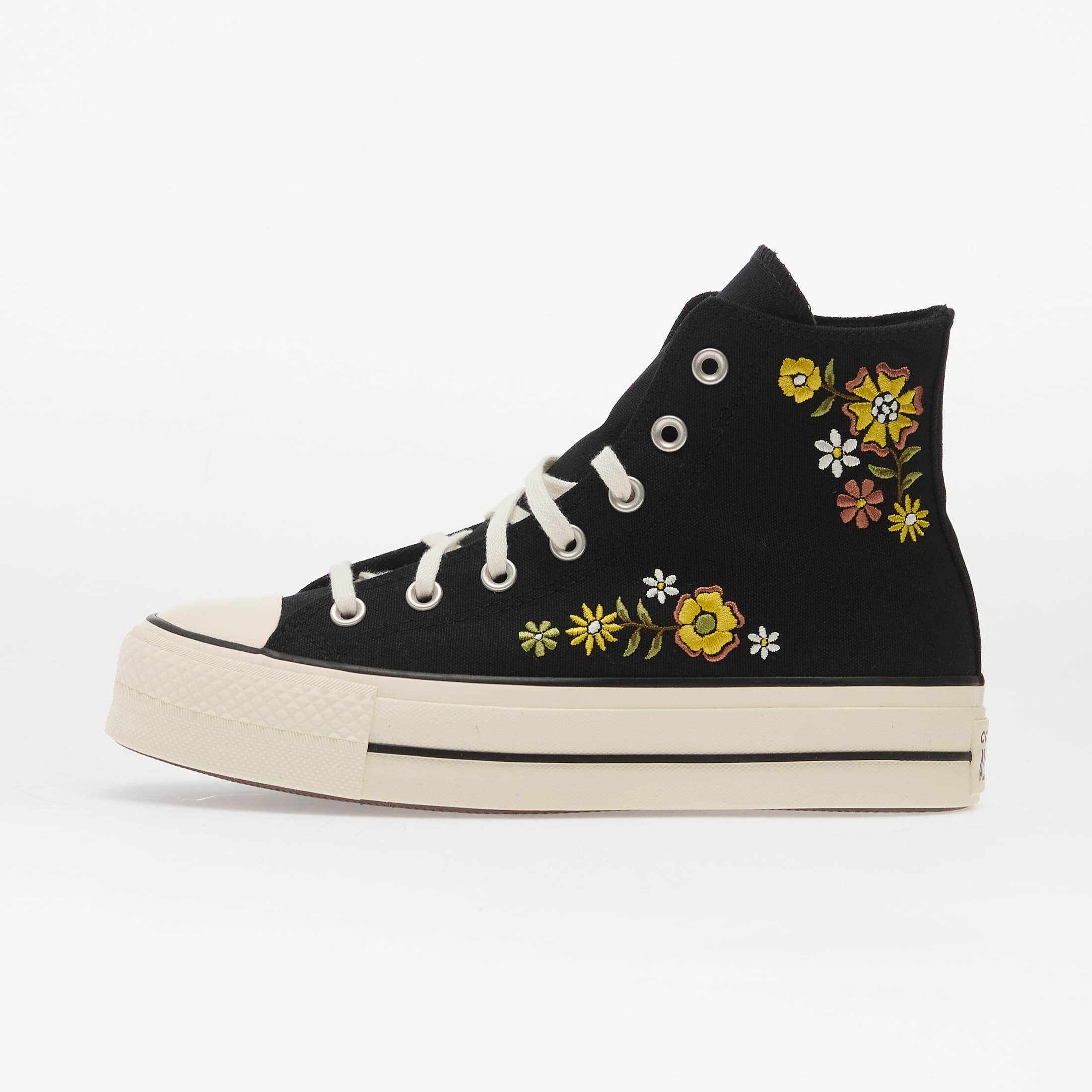 Converse Сникърси Chuck Taylor All Star Lift Embroidered Flowers - Black/ Egret/ Bright Outlook